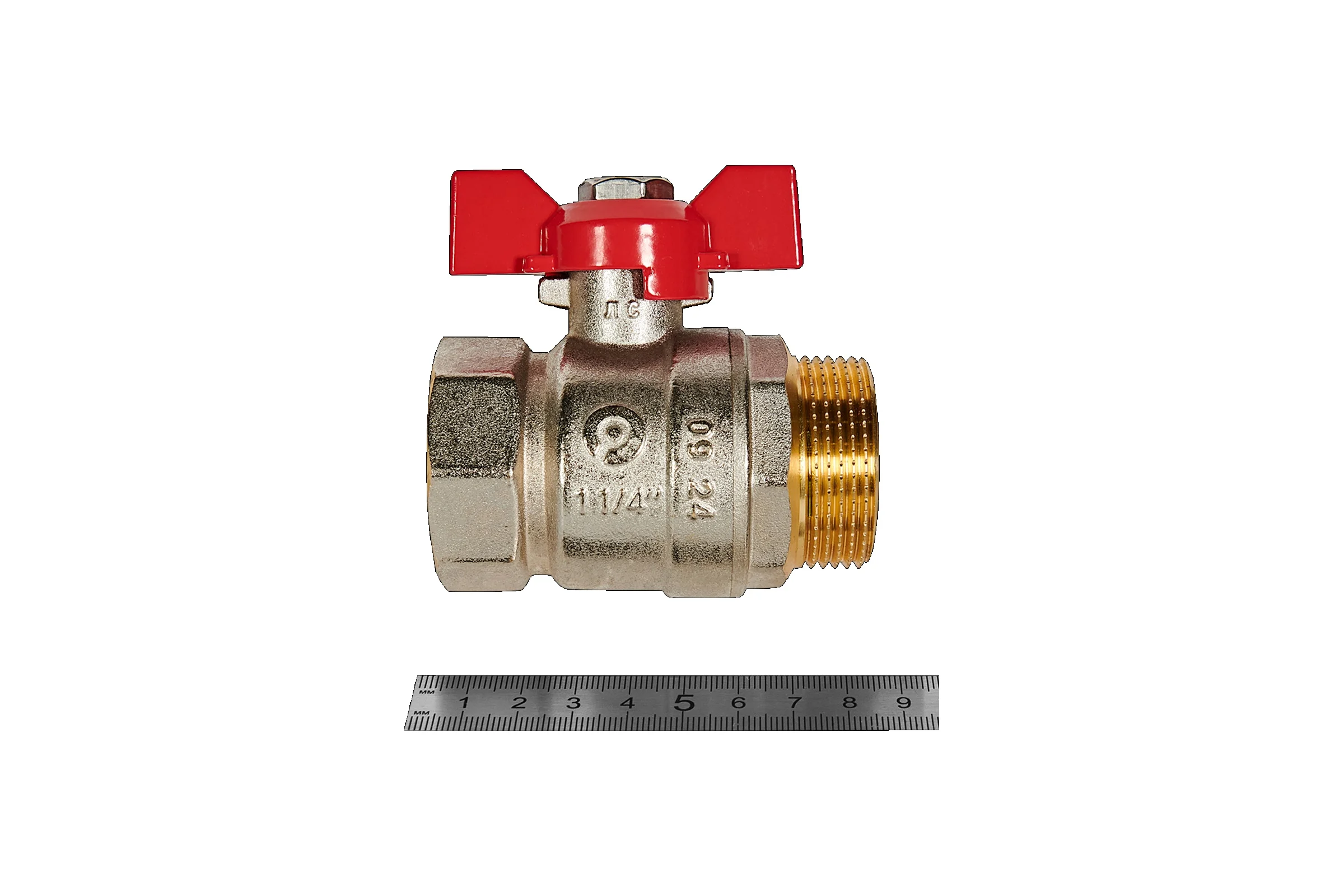 Кран шаровой ROMMER ВР/НР, ручка бабочка 1 1/4 RBV-0004-2210232 RG00938RJNAL11
