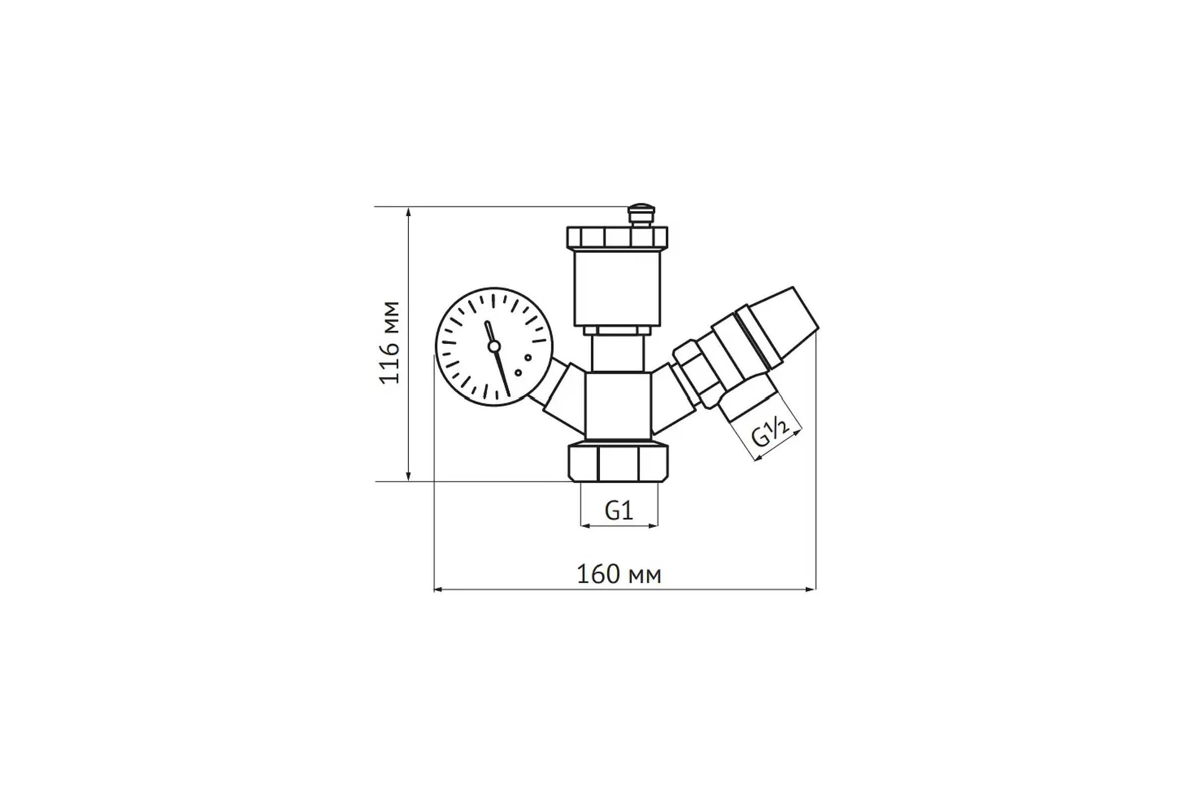 Группа безопасности котла UNIPUMP 1 - 1/2 СЛИМ 64670