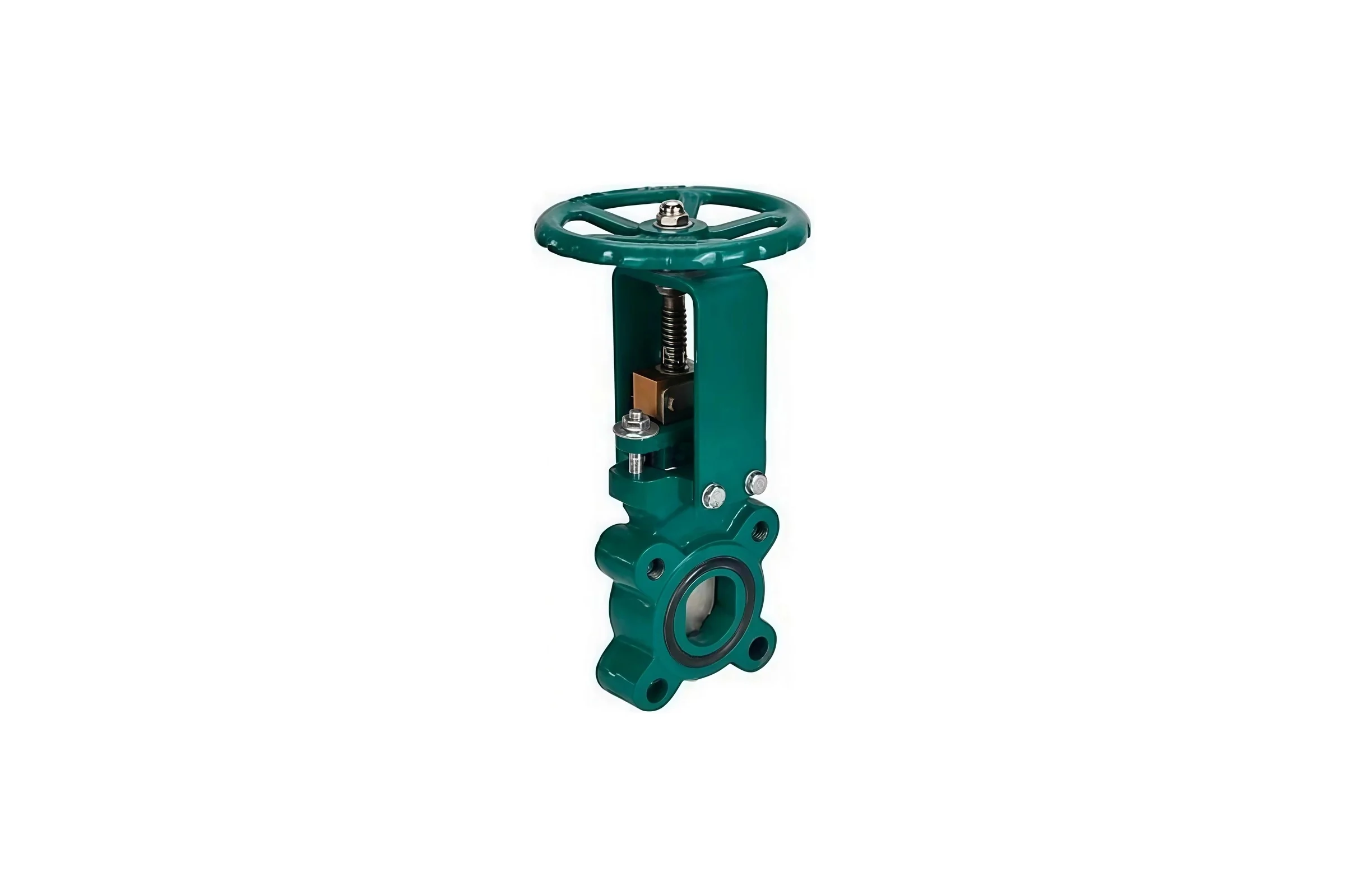 Задвижка шиберная DN.ru GGG40-304-M-1W-Fb-S Ду150 Ру10 односторонняя, шток выдвижной, штурвал, WENZ D040-10275