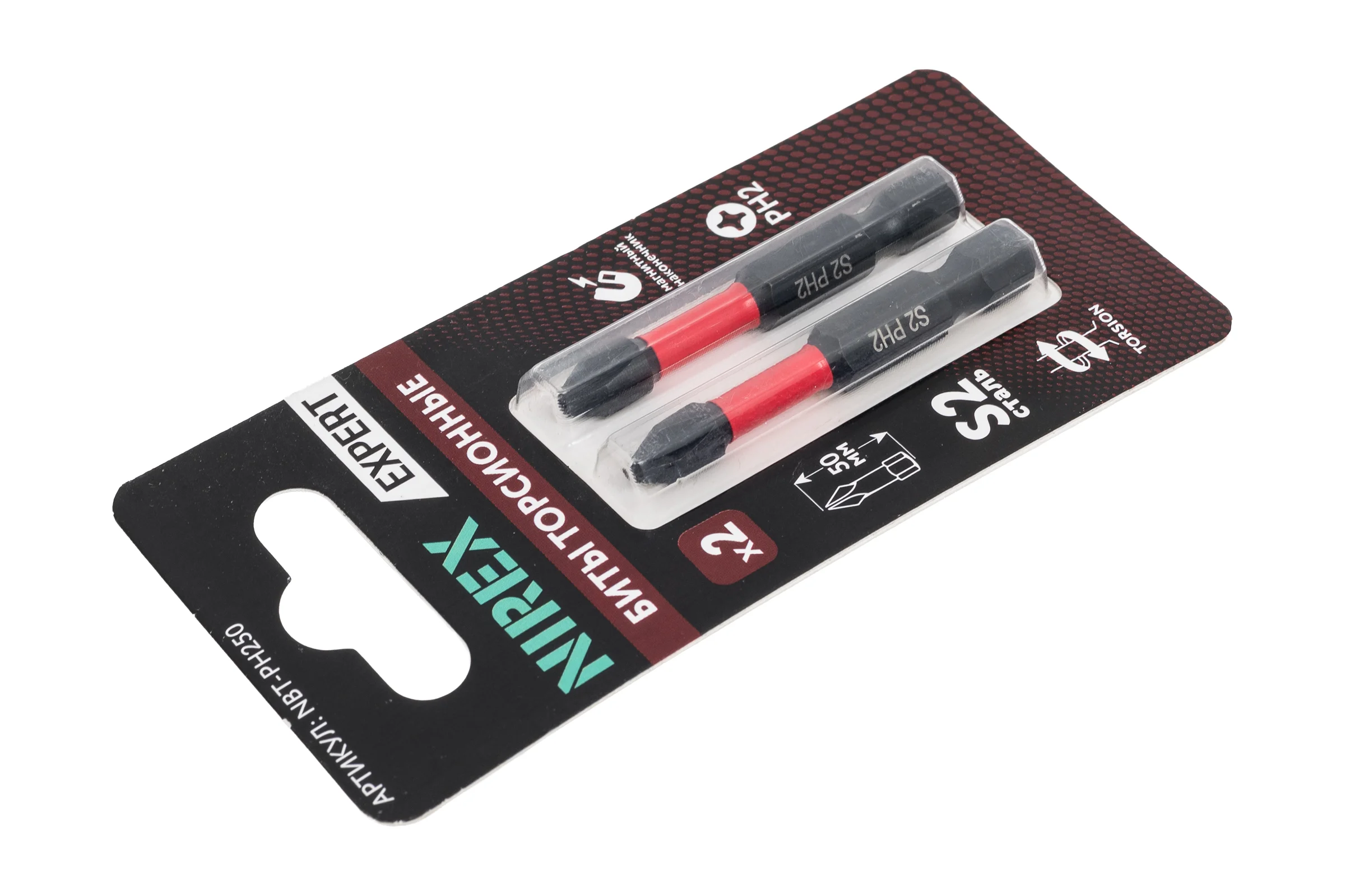 Набор бит NIREX Expert Torsion PH2, 50мм из 2 шт NBT-PH250
