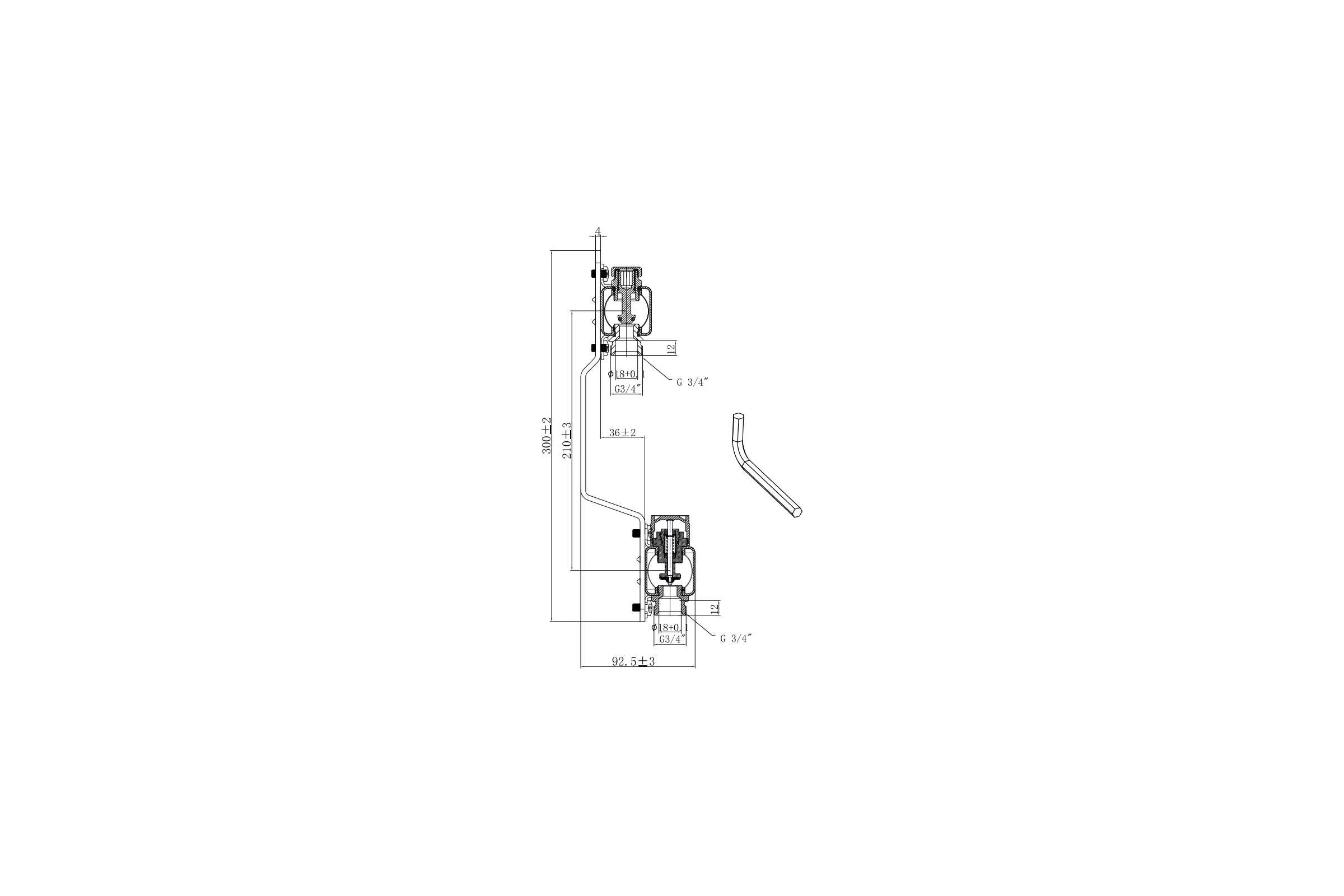Коллектор WAAG 588.F 1х3/4, 10 выходов, c клапанами, сталь нержавеющая, в сборе WG.588.0610.F