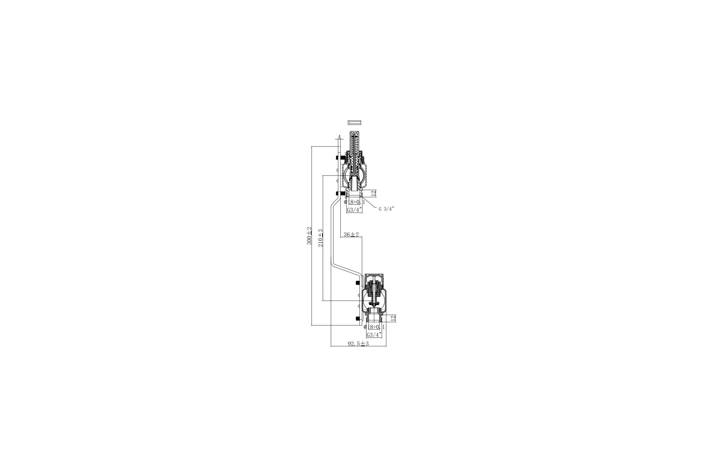 Коллектор WAAG 589.F 1х3/4, 4 выходов, c клапанами, с расходомерами, сталь нерж., в сборе WG.589.0604.F