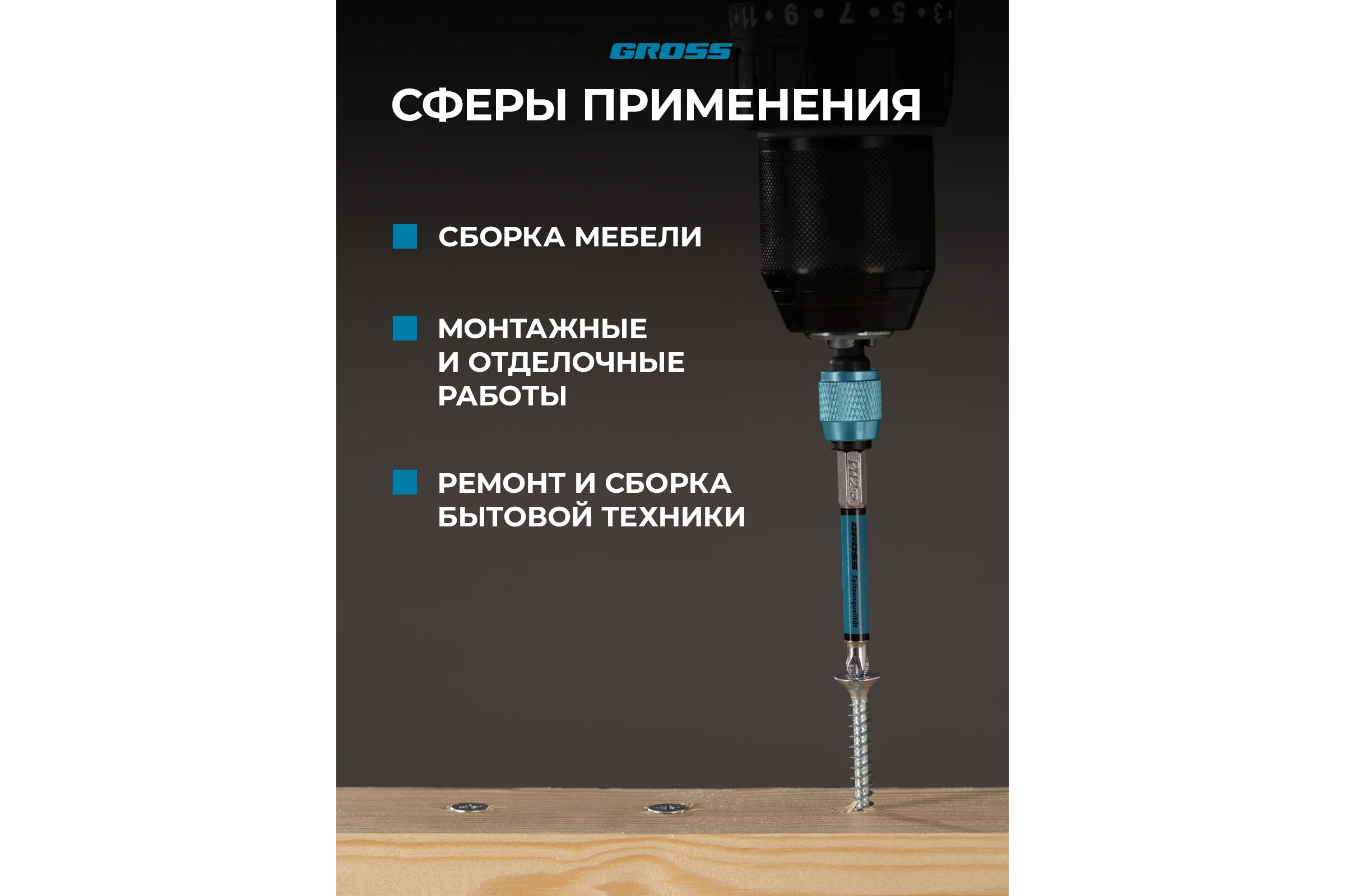 Бита GROSS PH2х70 мм сталь S2 кругл. отрывн. 10 шт 112162