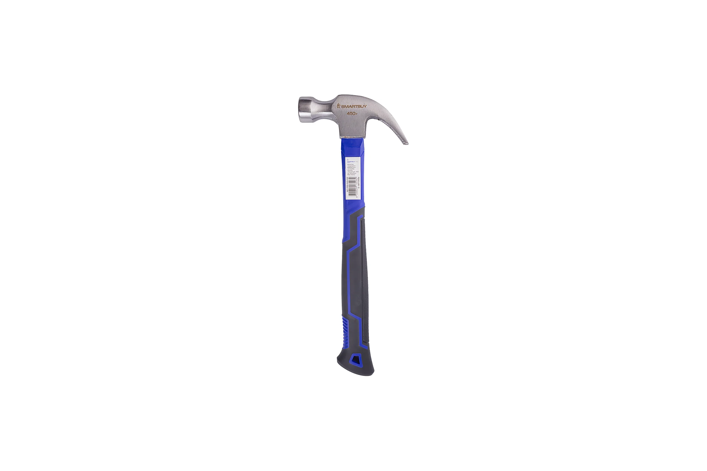 Молоток гвоздодер Smartbuy с фибергласс. антивибр. ручкой, слесарный, 450 гр,  PRO TOOLS SBT-PRO-GHN SBT-PRO-GHN-500