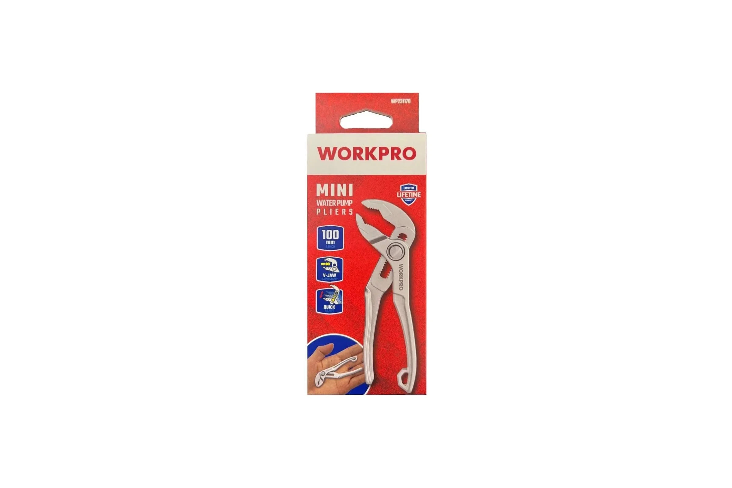 Клещи переставные WORKPRO БЫСТРОРЕГУЛИРУЕМЫЕ PRO 100мм CR-V , WP231170