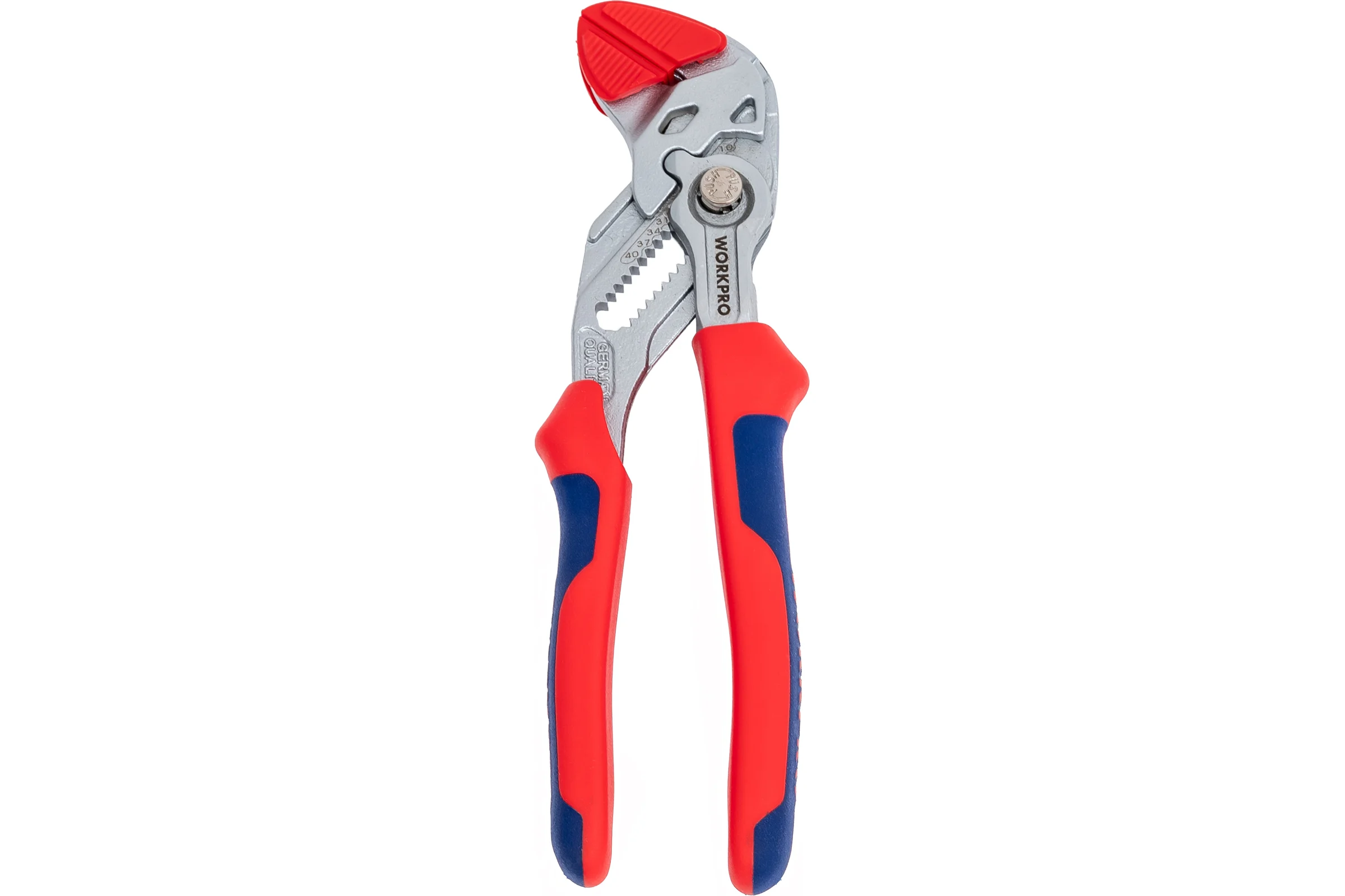Переставные клещи-гаечный ключ WORKPRO 180мм PRO (со съёмными резиновыми губками 2шт) WP231177
