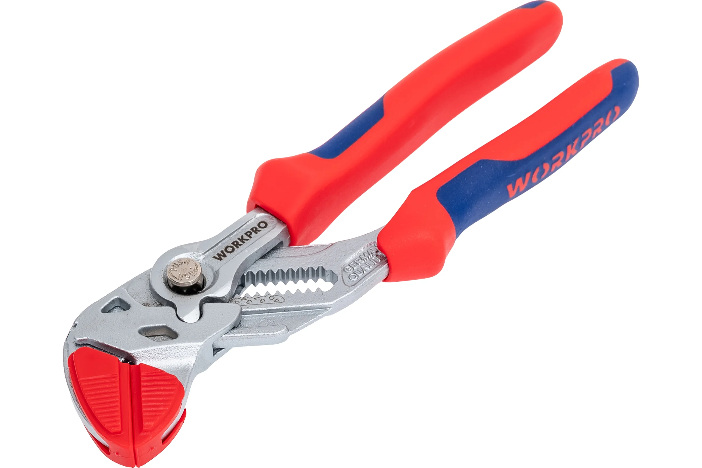 Переставные клещи-гаечный ключ WORKPRO 180мм PRO (со съёмными резиновыми губками 2шт) WP231177