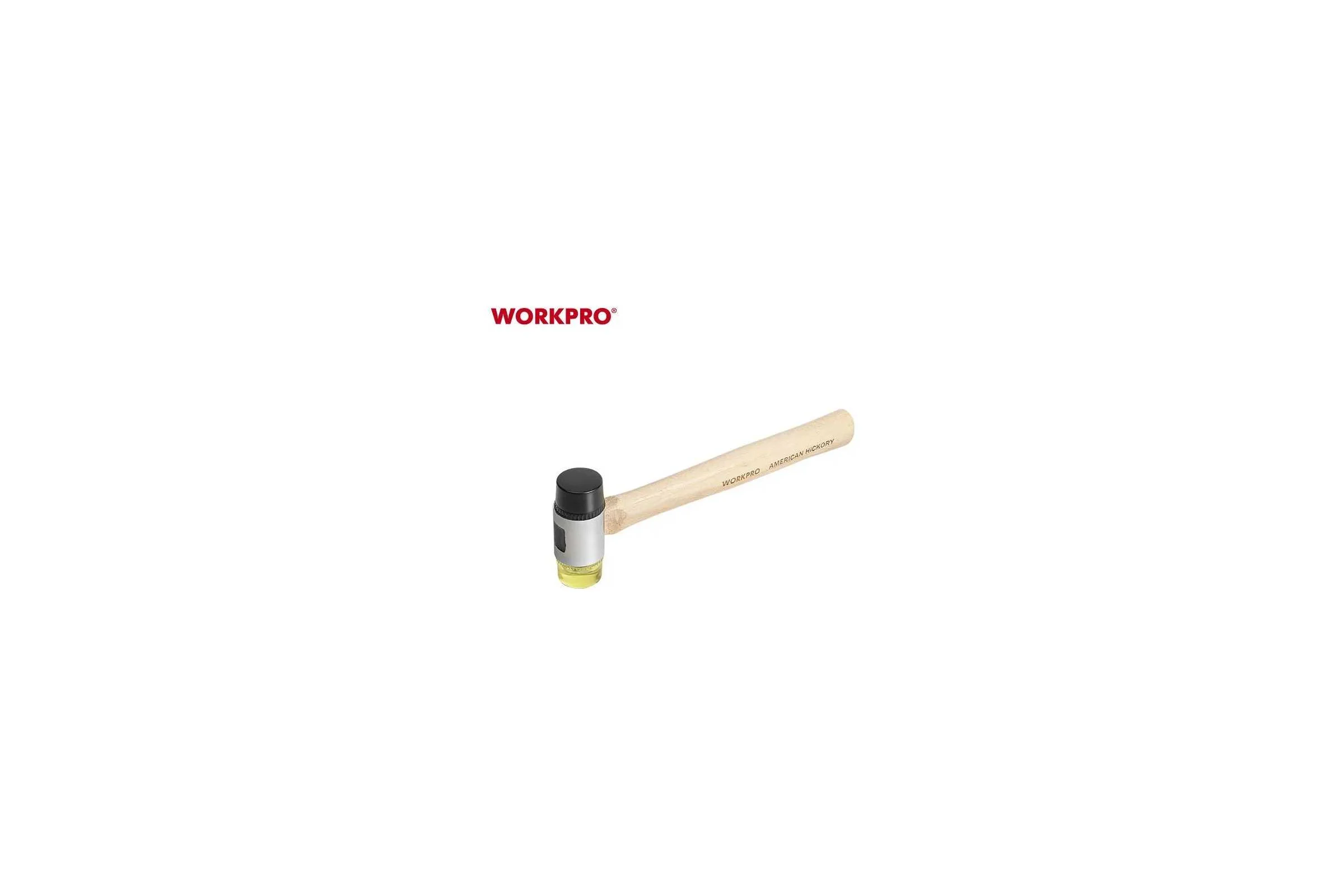 Молоток рихтовочный WORKPRO PRO 35мм с мягкими бойками (деревянная рукоятка) WP241050