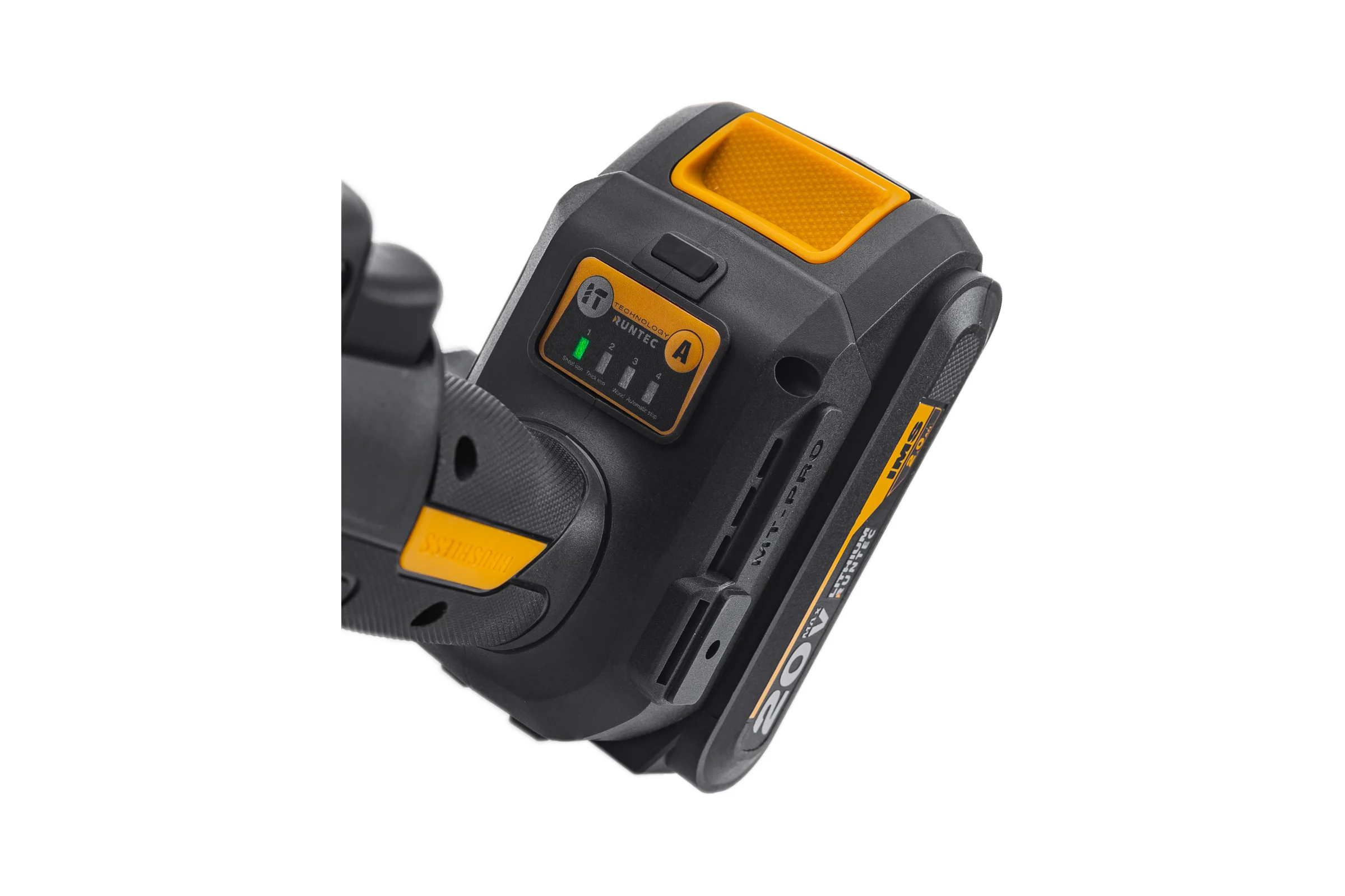 Винтоверт-гайковерт ударный RUNTEC аккумуляторный PRO HEX 1/4, квадрат 1/2, 20В, 2х2Ач, 230Нм RT-ED232