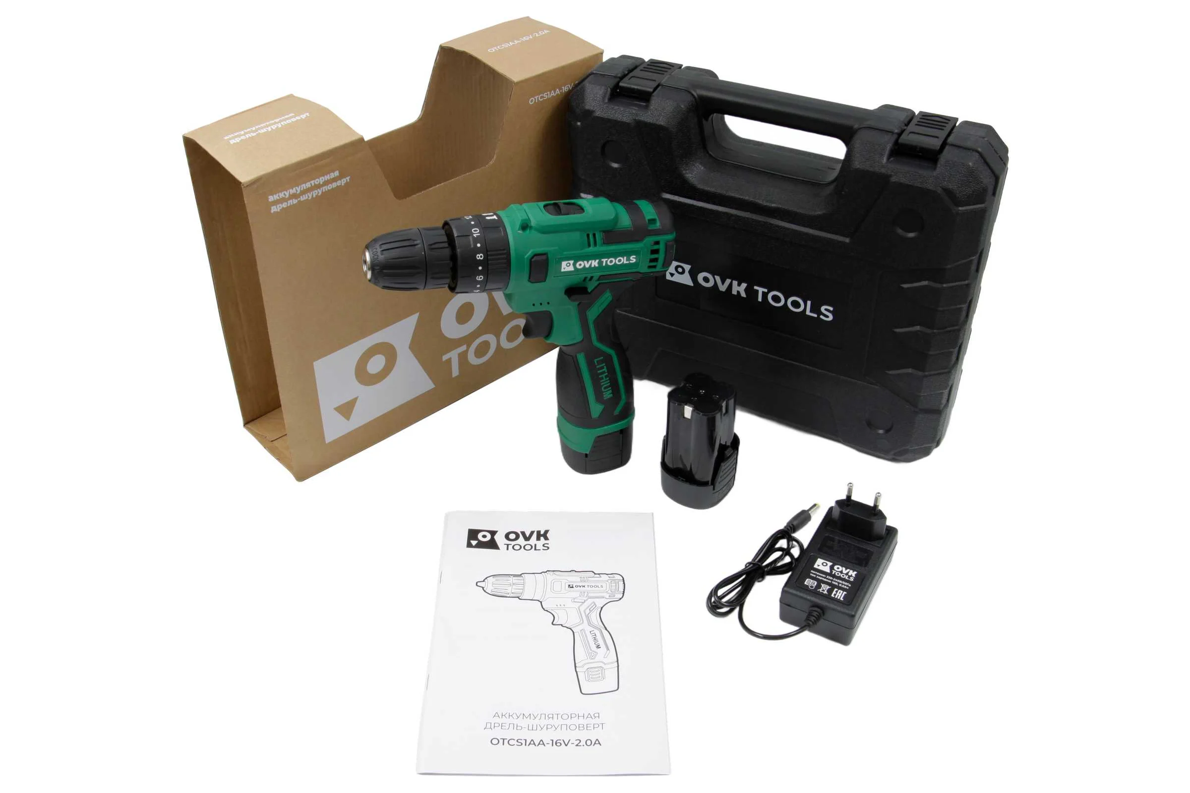 Аккумуляторная дрель-шуруповерт OVK TOOLS OTCS1AA-16V-2.0A