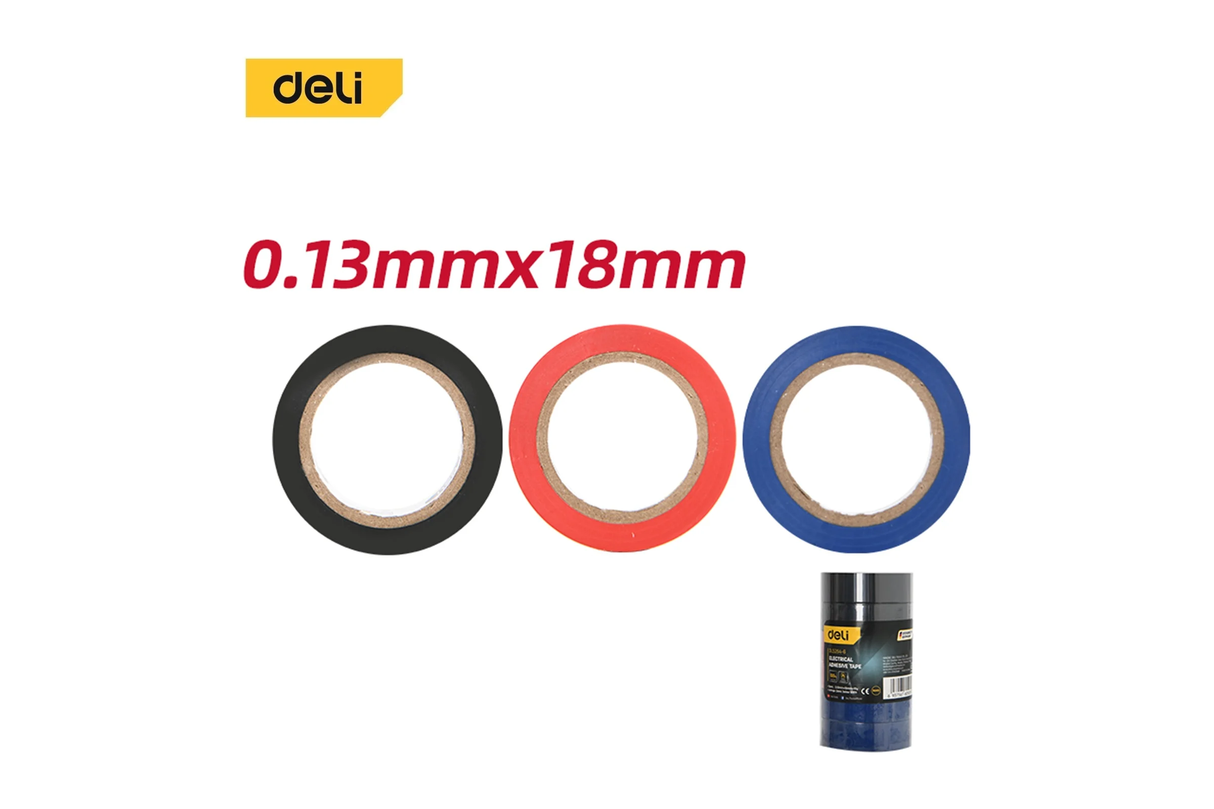 Набор изолент DELI 6шт 9м х 18мм х 0,13мм DL5264-6 211196