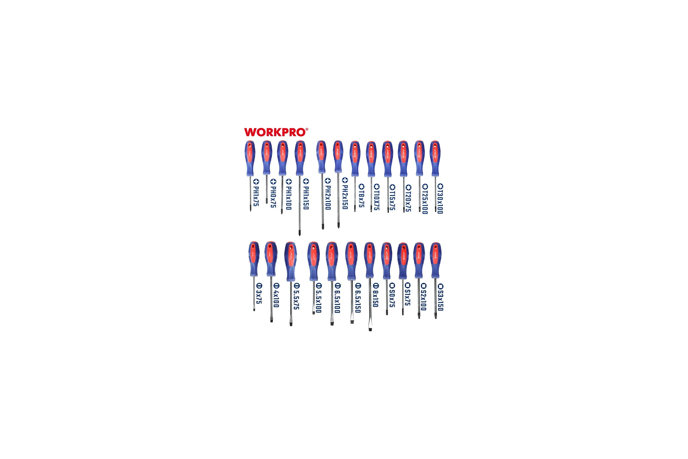Набор отверток WORKPRO PRO CR-V 100шт WP200560