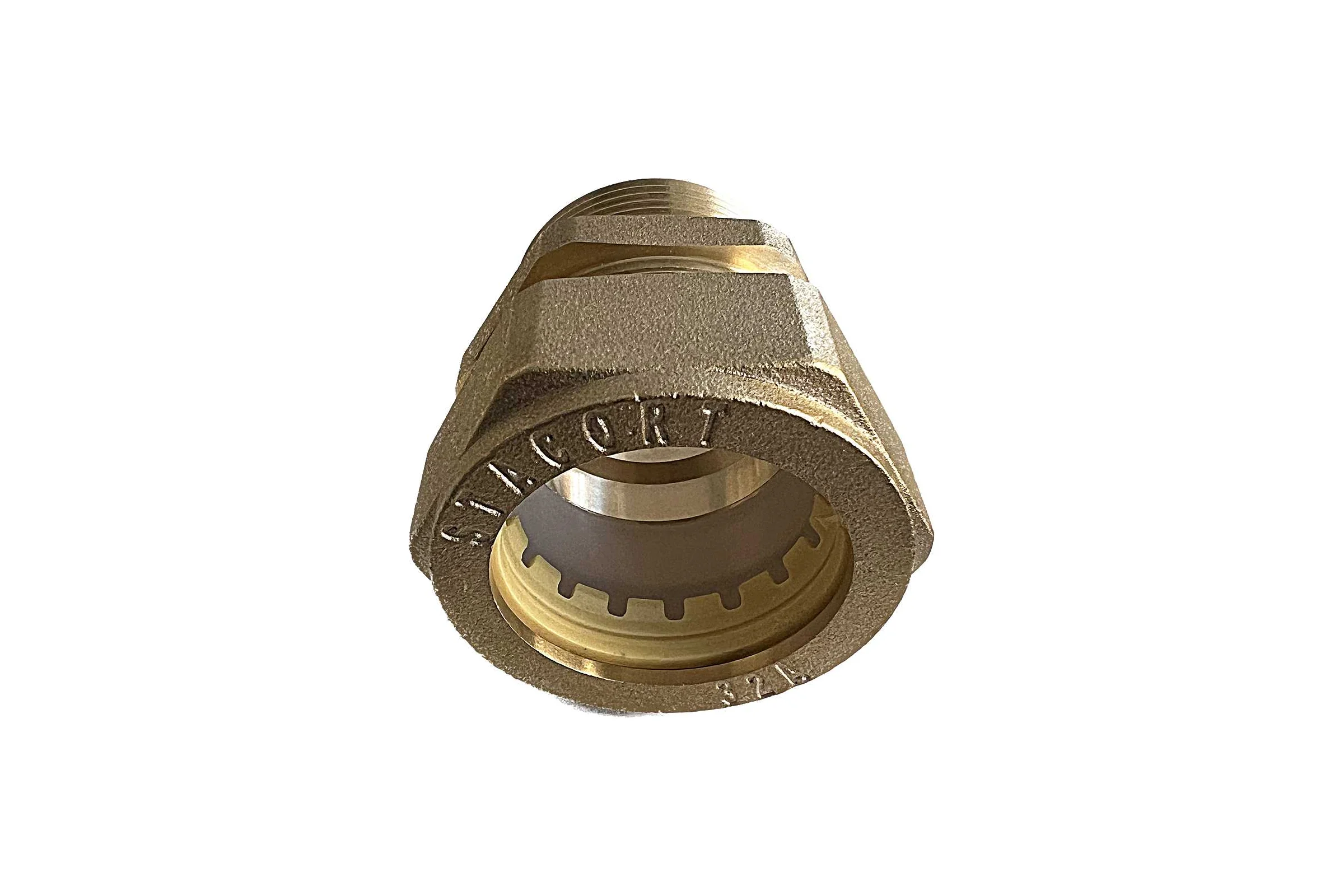 Муфта STACORT SM 32x1 1/4'' наружная резьба (папа) для гофрированной трубы 32А из нержавеющей стали, арт. SM32-1-14MR
