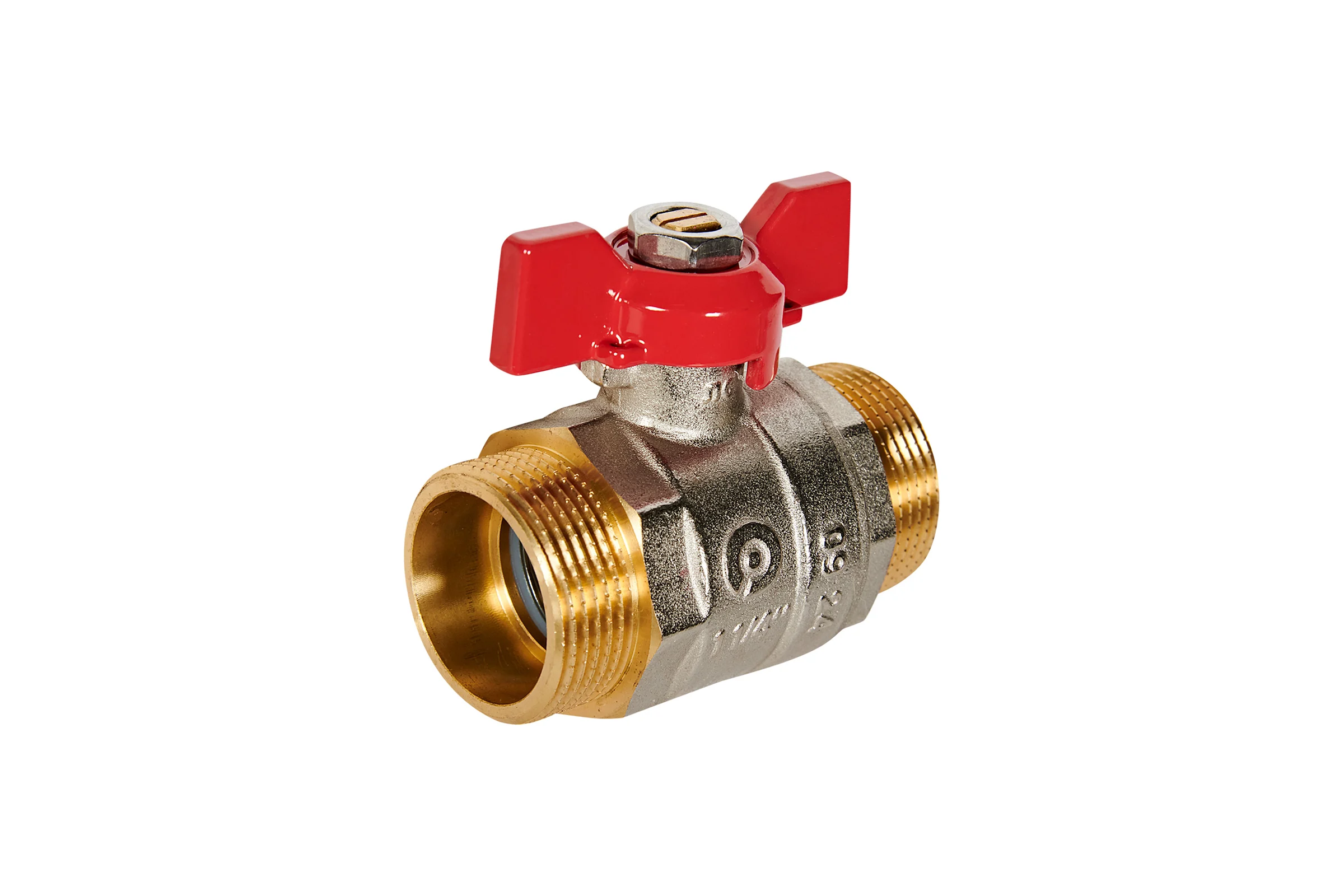 Кран шаровой ROMMER НР/НР, ручка бабочка 1 1/4 RBV-0007-2410232 RG00938RJNC4HA
