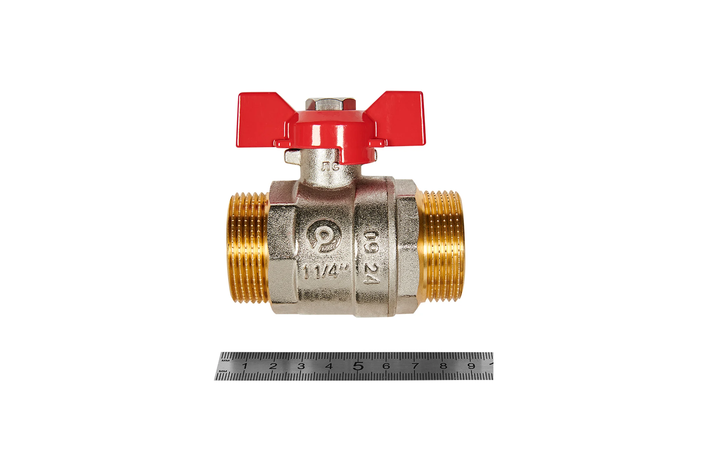 Кран шаровой ROMMER НР/НР, ручка бабочка 1 1/4 RBV-0007-2410232 RG00938RJNC4HA