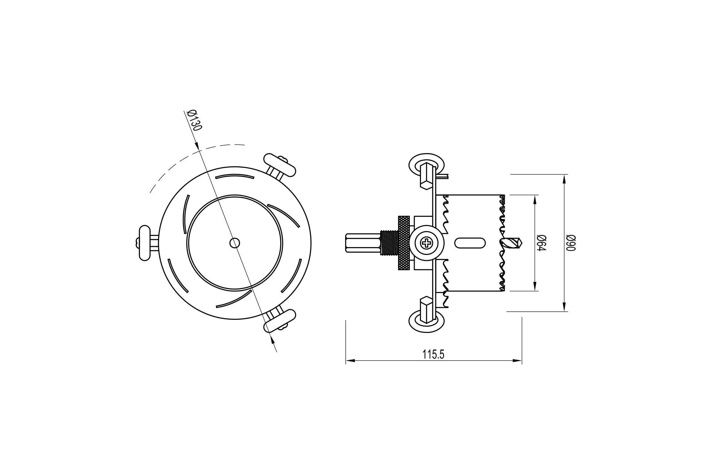 Двухуровневая коронка Arlight ATK-DRILL-R64-R90 1шт 053042