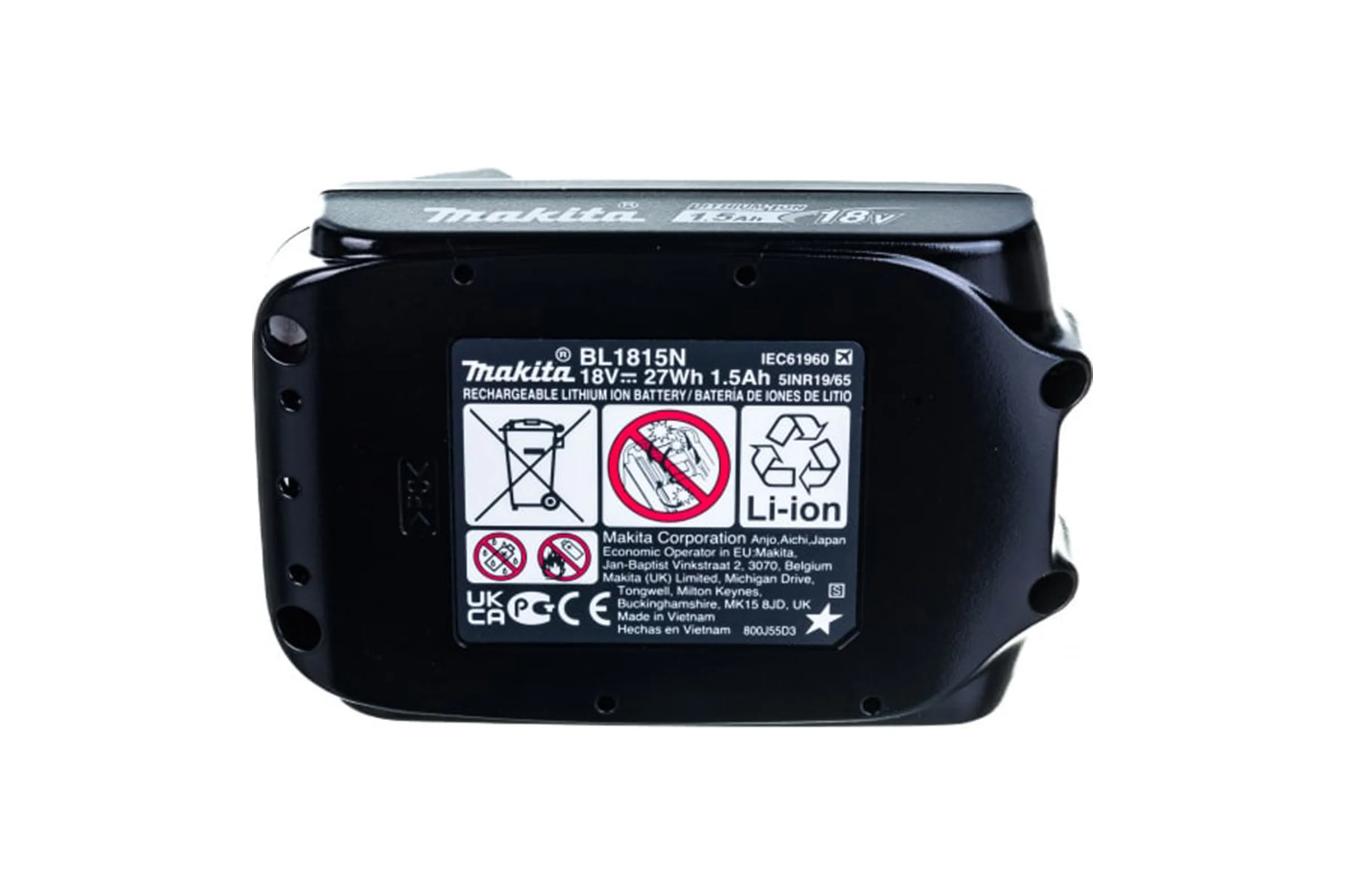 Аккумулятор Makita LTX BL1815N, Li-Ion, 18 В, 1.5 Ач, 632A54-1
