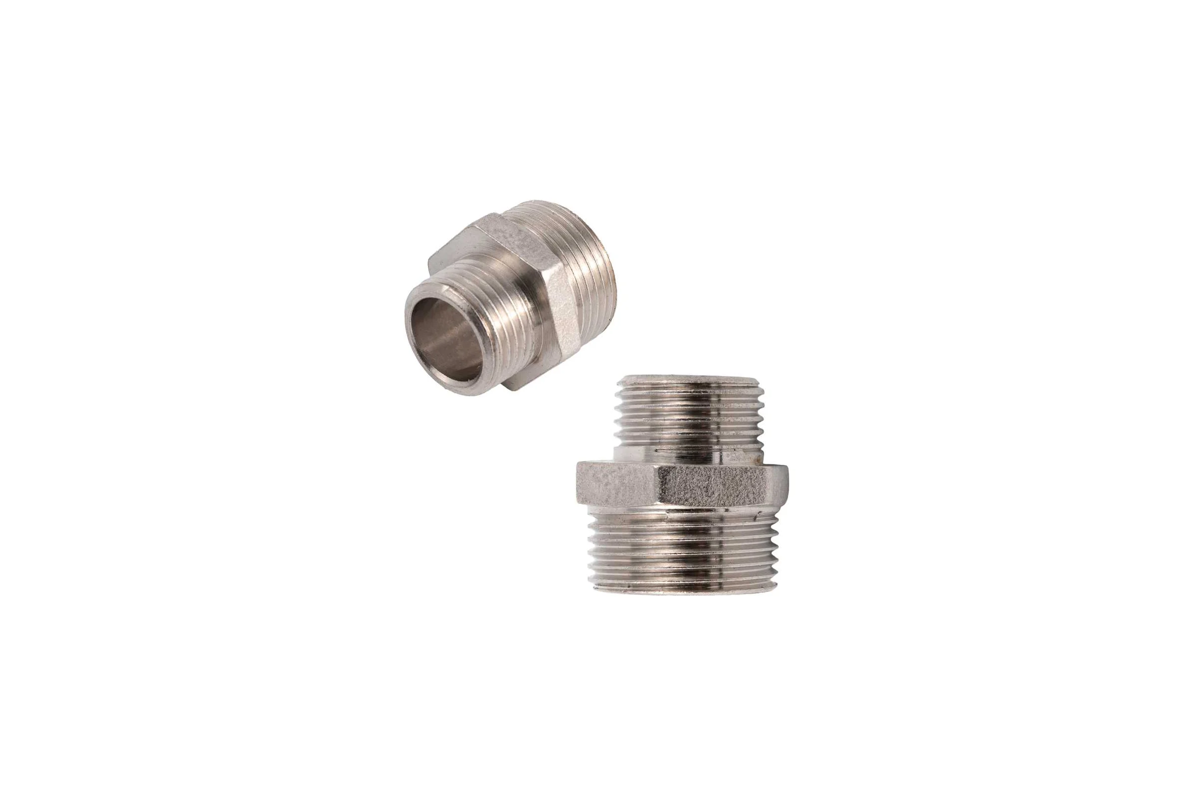 Ниппель стальной переходной NEWKEY ДУ 20х15 (3/4 х 1/2 дюйма) нержавеющий AISI 304 набор 2 шт NAB2-NK-NMH20х15/4