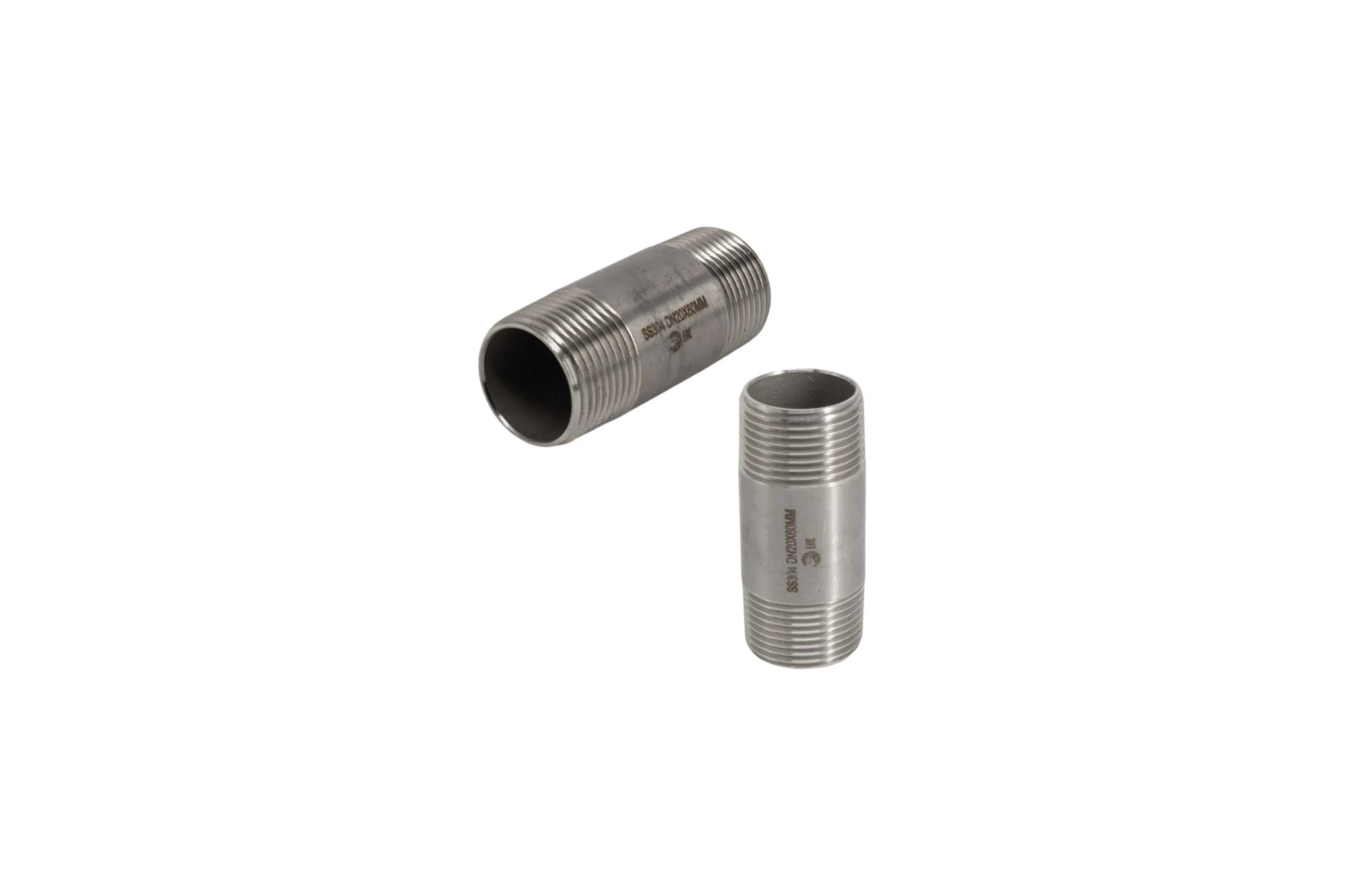 Бочонок NEWKEY ниппель нержавеющий, AISI304 DN20 (3/4), (CF8), PN16 набор 2 шт NAB2-NK-DBM20/4