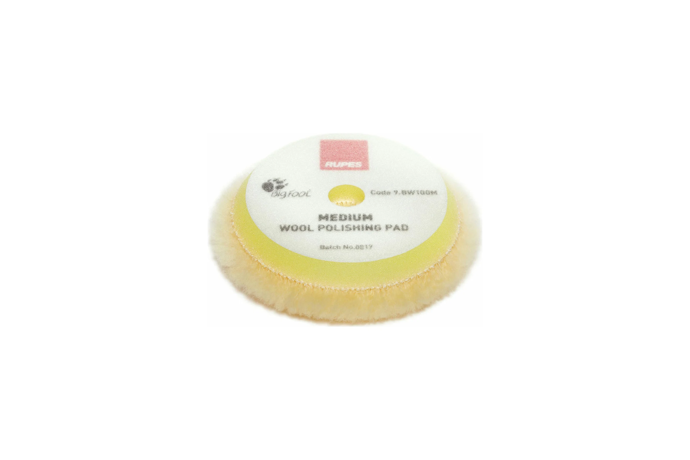 Диск полировальный из натуральной овчины (80/90 мм; Velcro; жёлтый) RUPES 9.BW100М