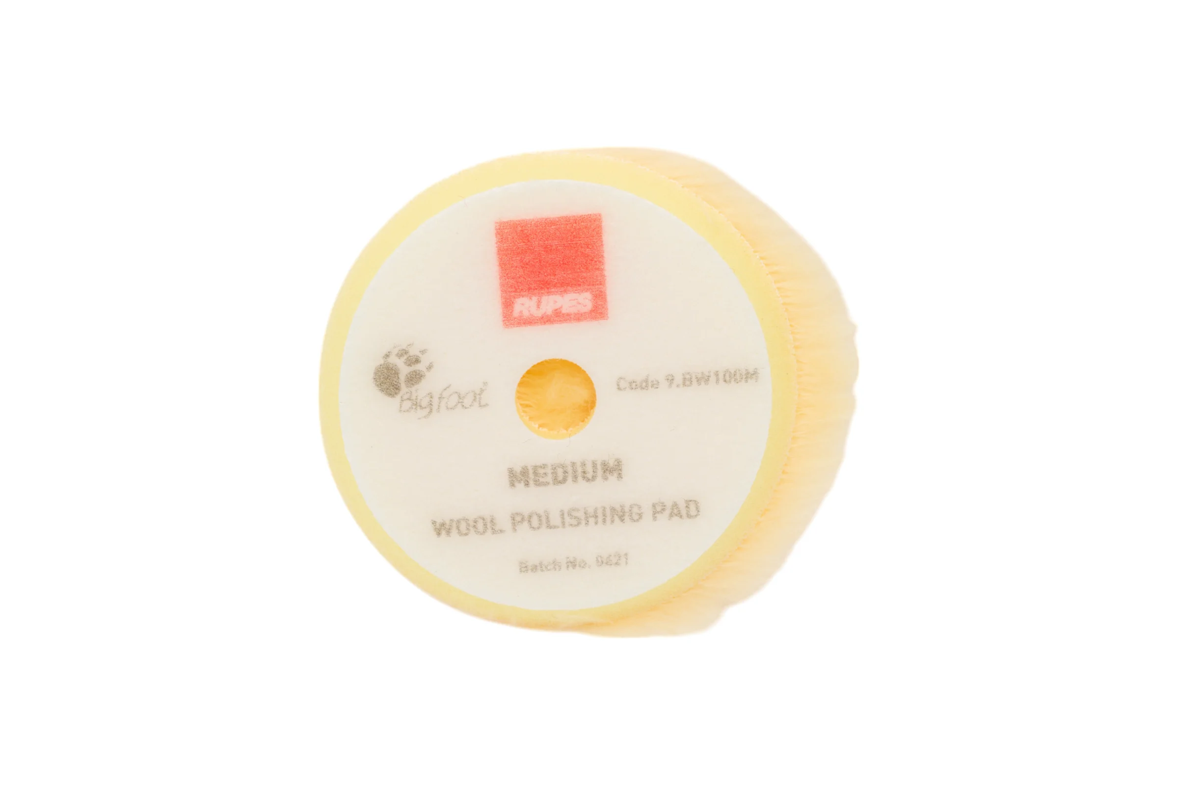 Диск полировальный из натуральной овчины (80/90 мм; Velcro; жёлтый) RUPES 9.BW100М