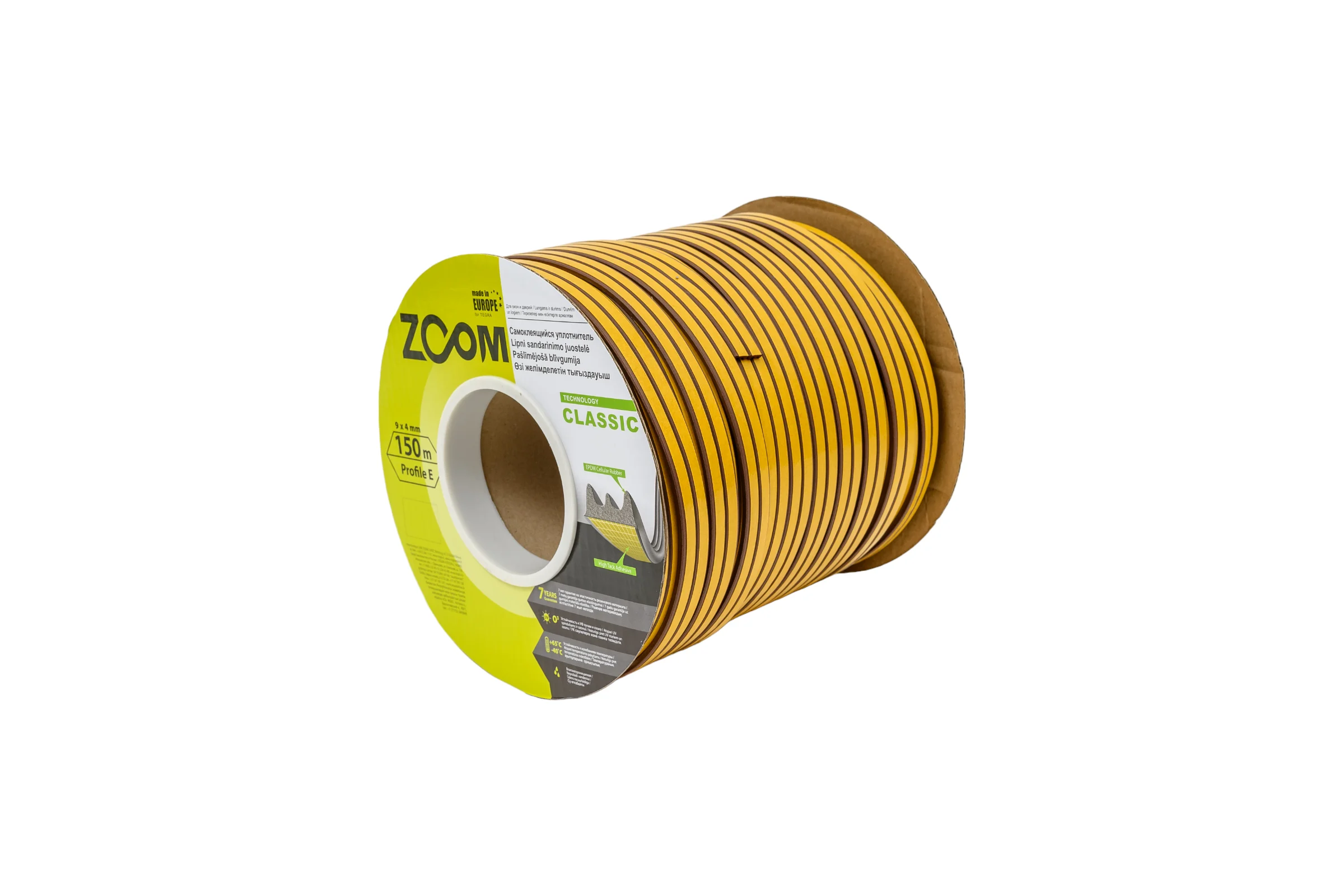 Самоклеящийся уплотнитель ZOOM Classic E (коричневый; 150 м) 02-2-4-111