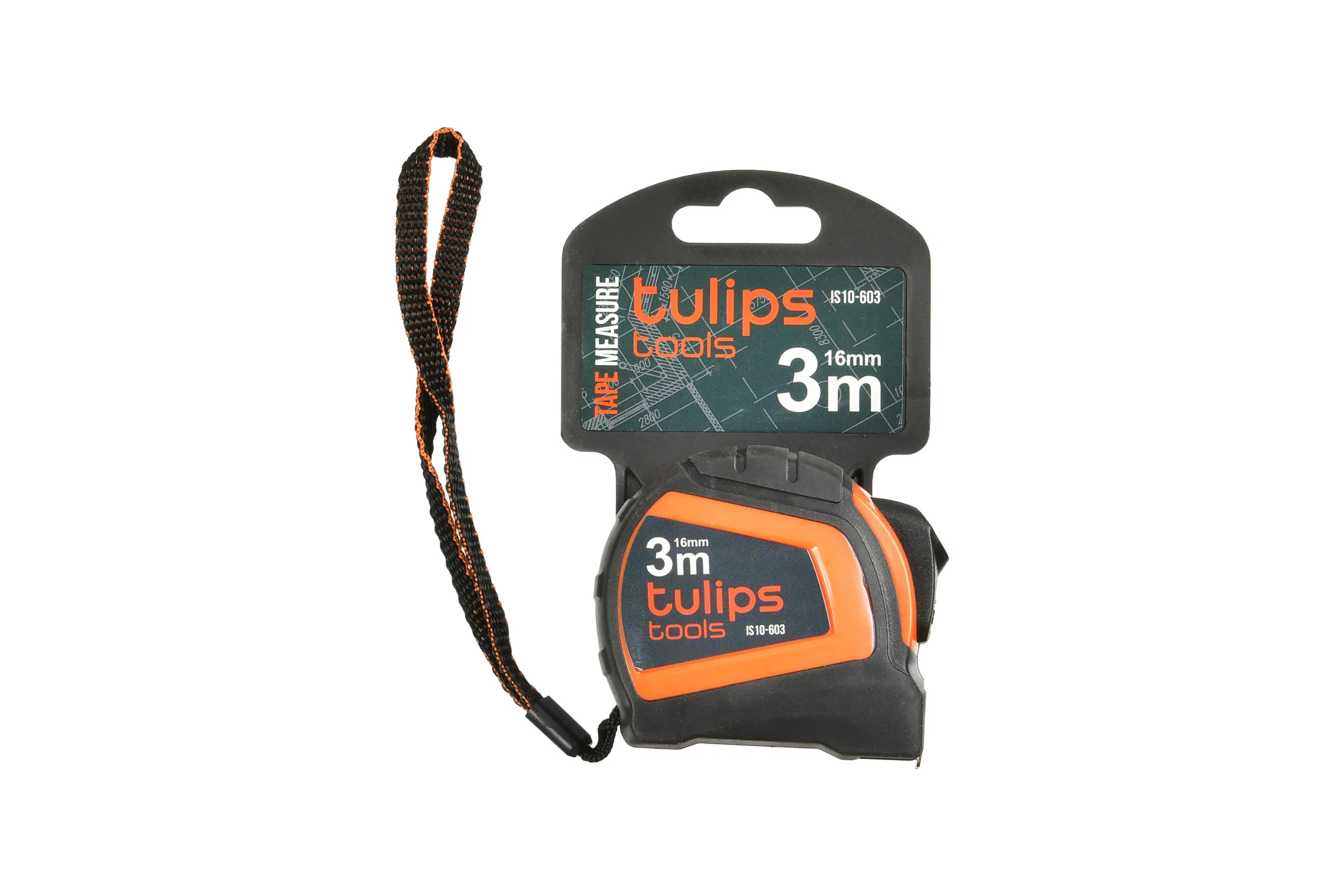 Рулетка с автоблокировкой Tulips Tools 3 м/16 мм II10-603