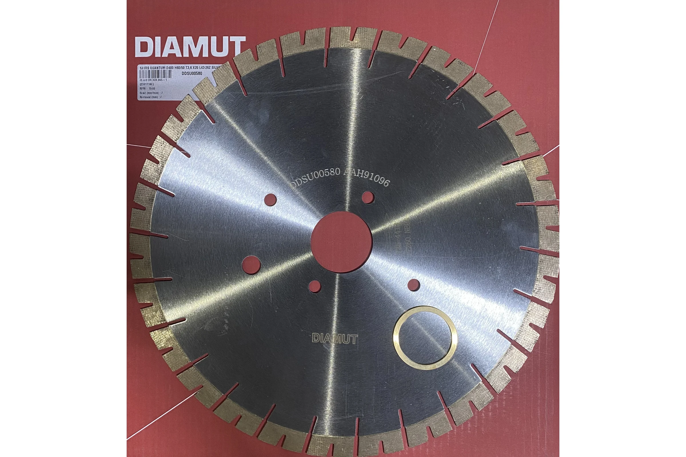 Диск DIAMUT QUANTUM D400 H60/50 T3,6 X20 L43 26Z SILENT-DON-BRE-DEN-GMM, кварцит DDSU00580