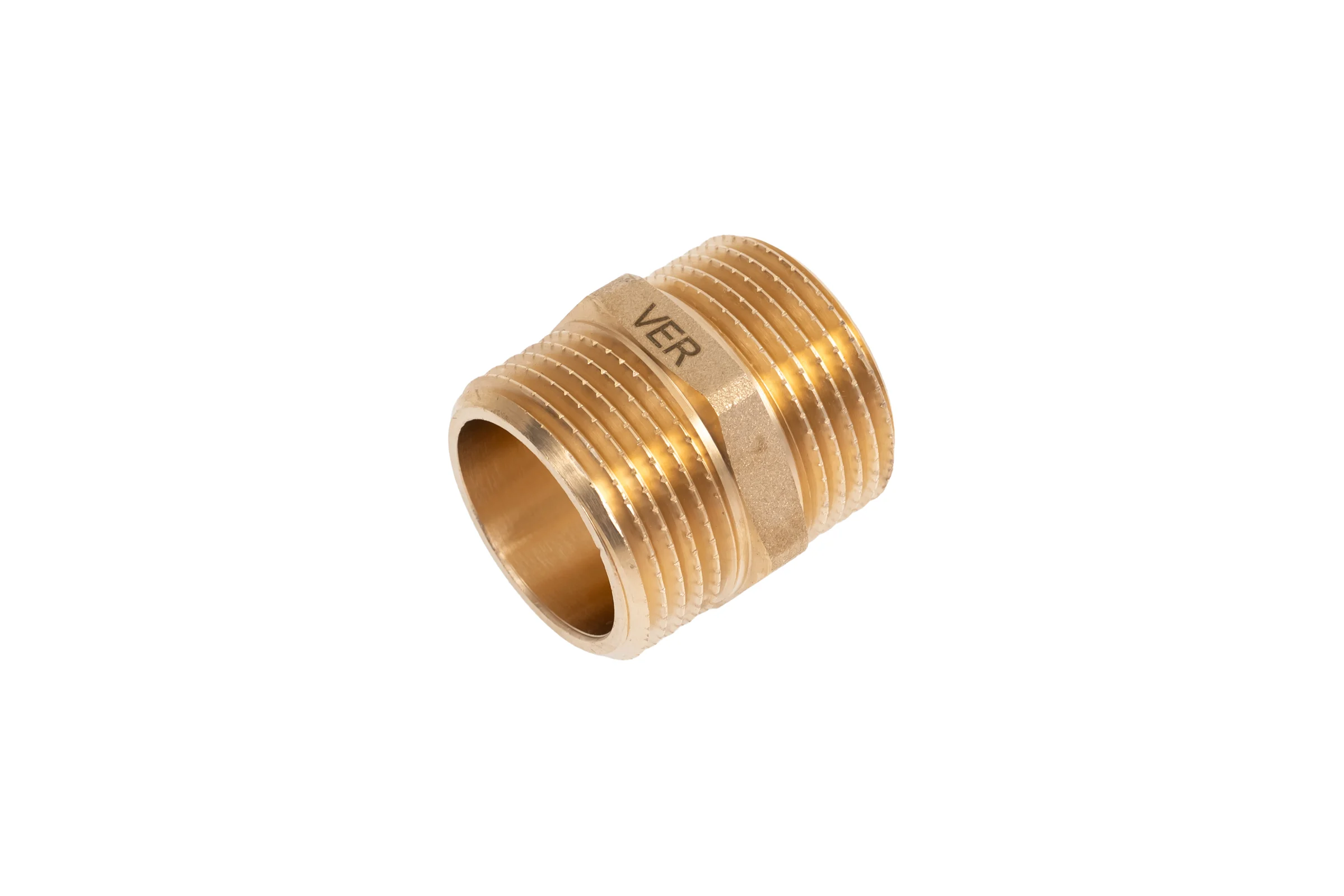 Ниппель латунный ViEir 1 ш × 1 ш (две наружные резьбы) SH55