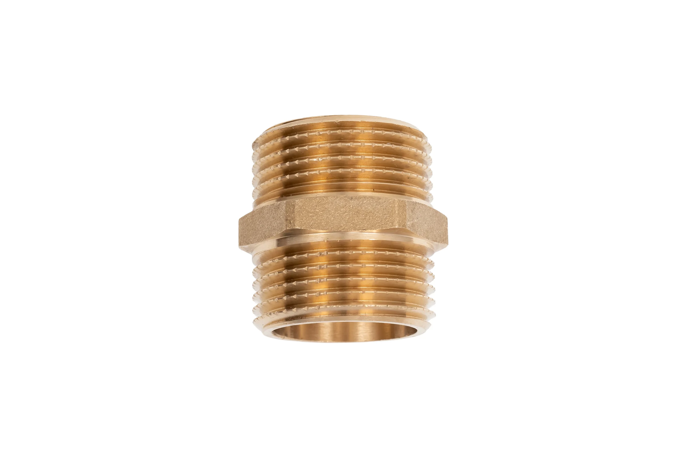 Ниппель латунный ViEir 1 ш × 1 ш (две наружные резьбы) SH55
