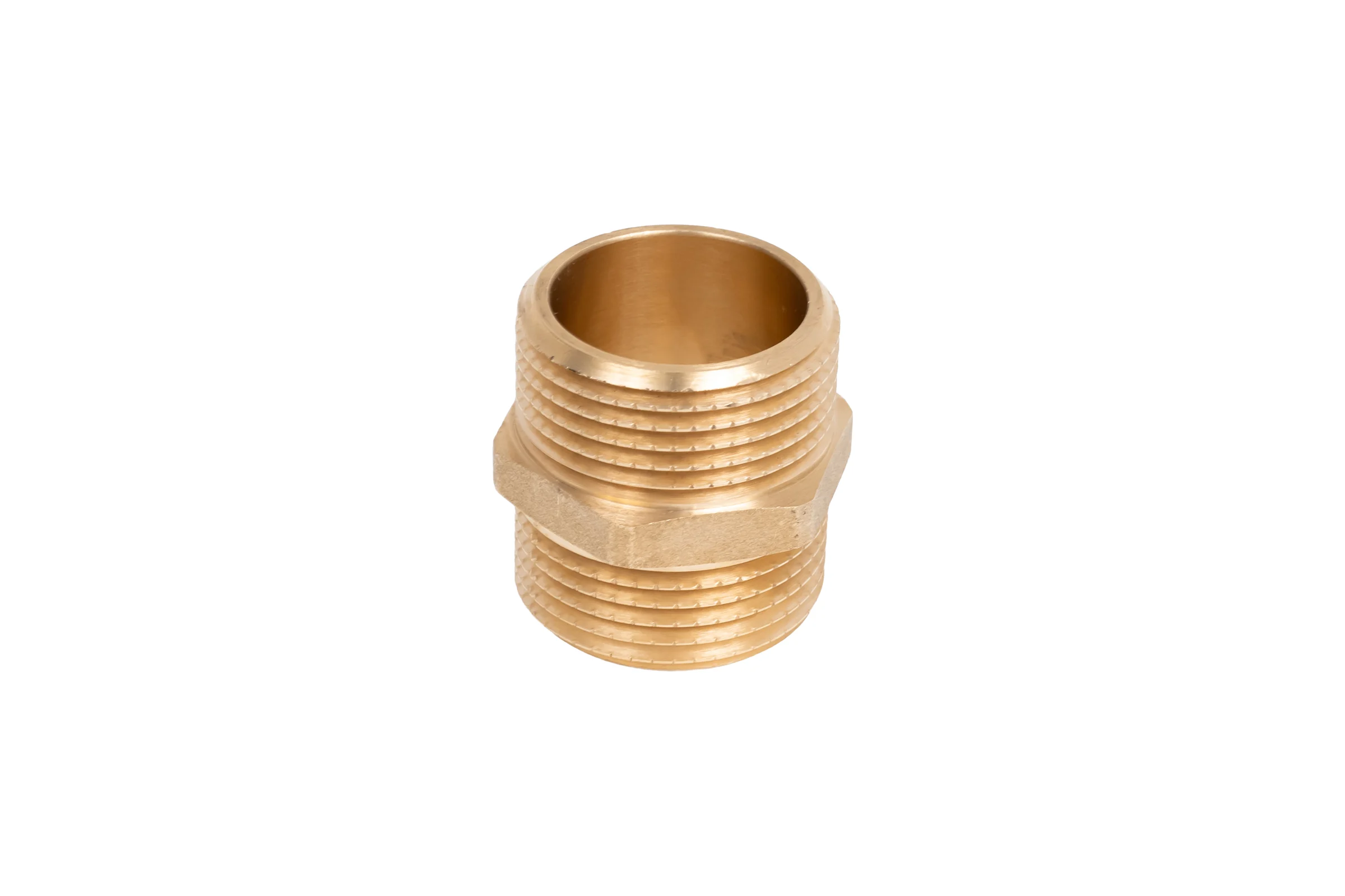 Ниппель латунный ViEir 1 ш × 1 ш (две наружные резьбы) SH55