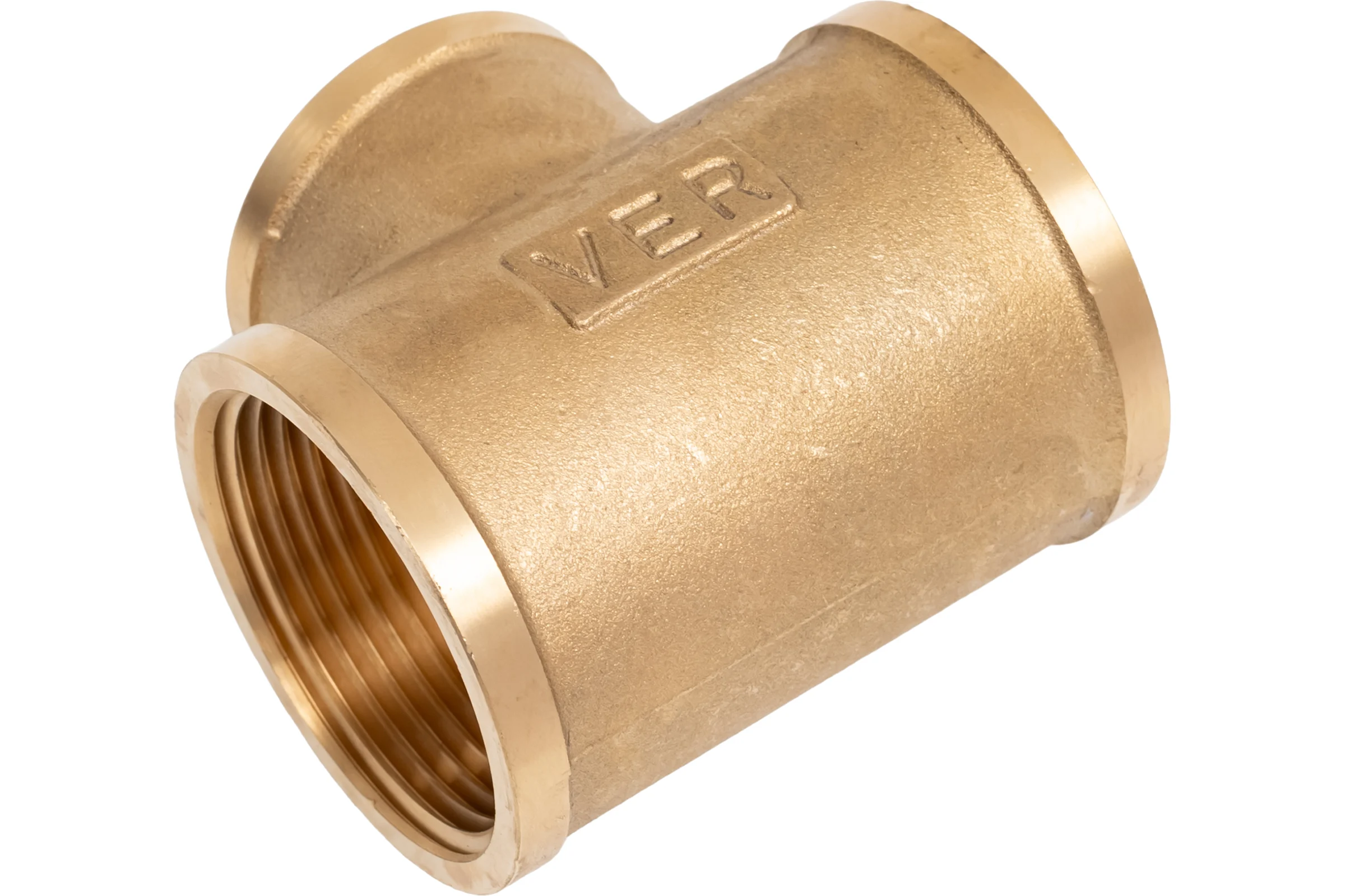 Тройник латунный ViEiR 1 1/4 гайка × 1 гайка × 1 1/4 гайка TF656