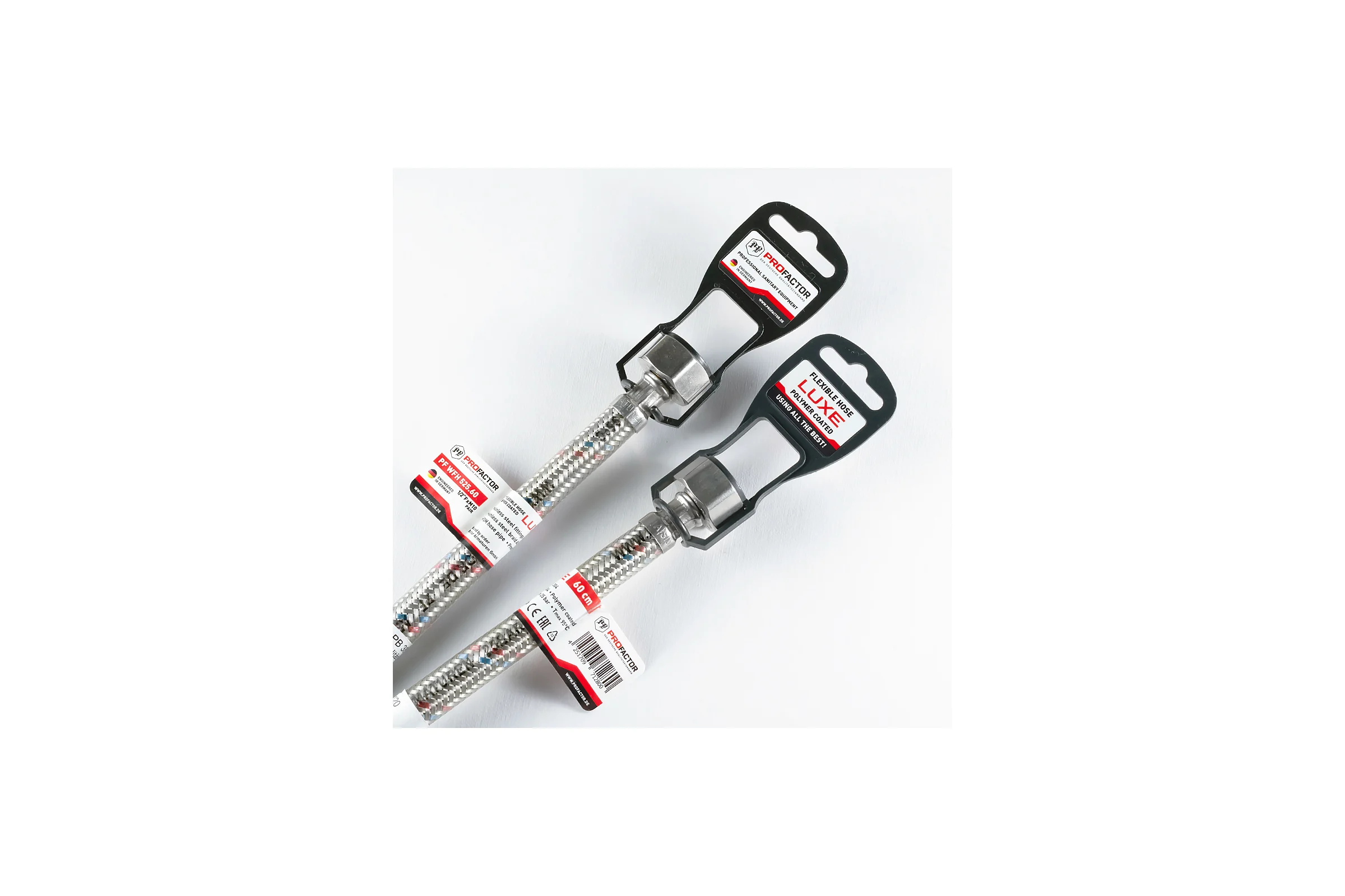 Подводка к смесителю PROFACTOR LUXE с полимерным покрытием, 1/2 х М10, пара, 60 см PF WFH 525.60