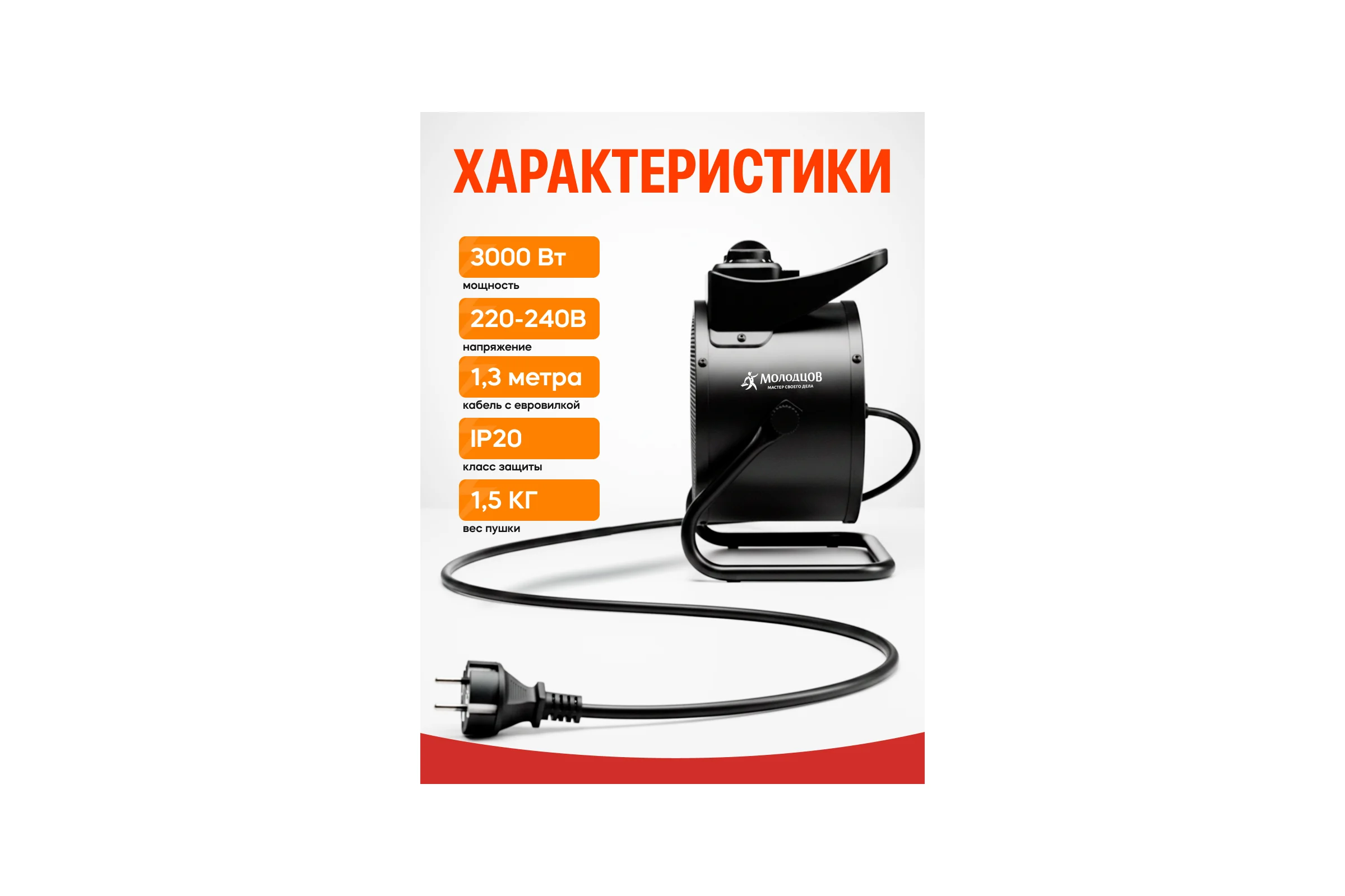 Тепловая пушка электрическая Молодцов HGE3000