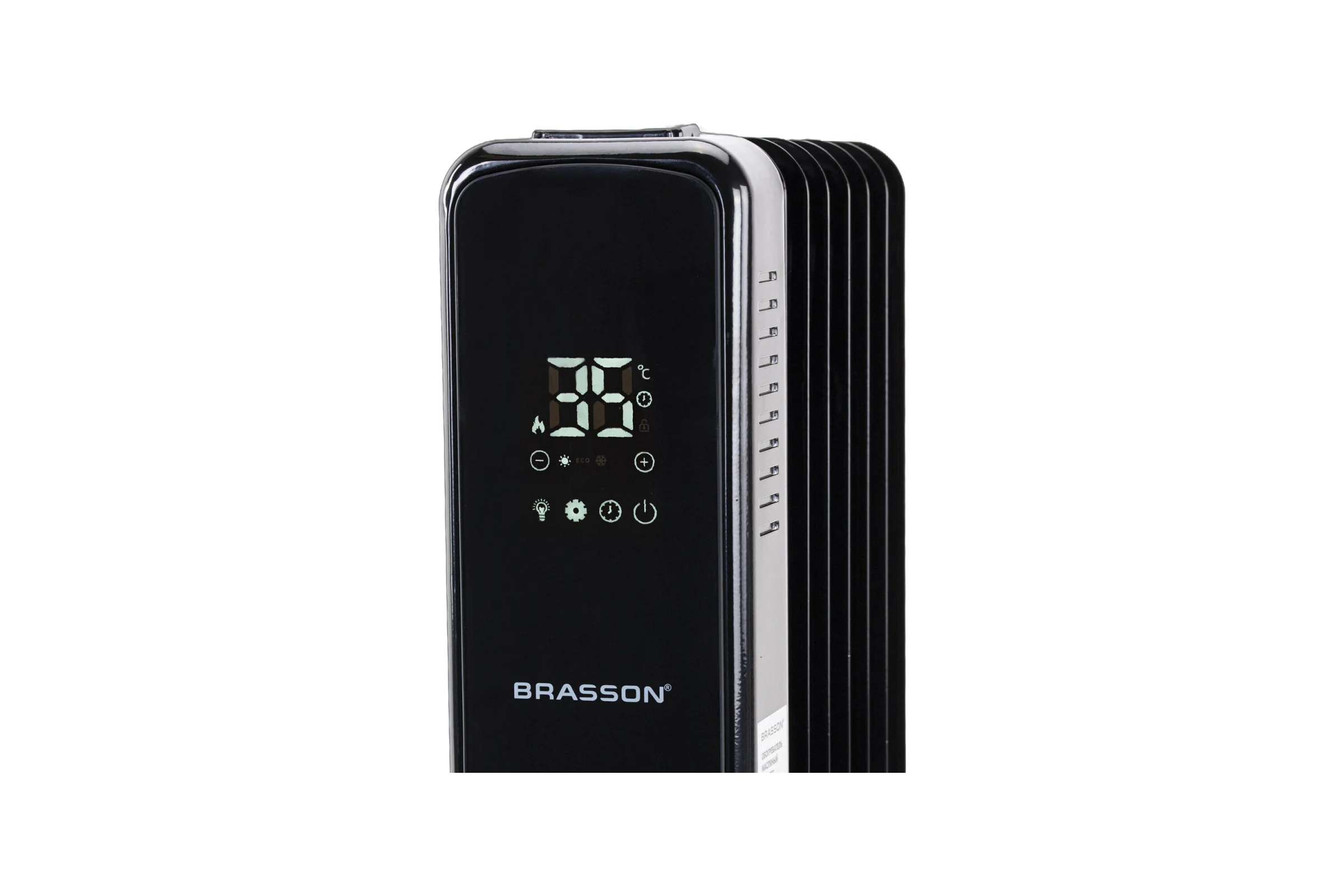 Обогреватель масляный BRASSON BOR-9 TOUCH, 9 секций,2000Вт, 3 режима, сенсор, пульт ДУ, черный, 457778