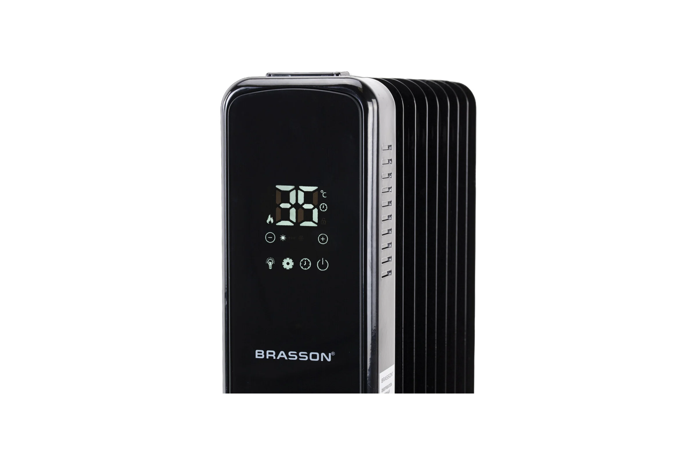 Обогреватель масляный BRASSON BOR-7 TOUCH, 7секций, 1500Вт, 3 режима, сенсор, пульт ДУ, черный 457777