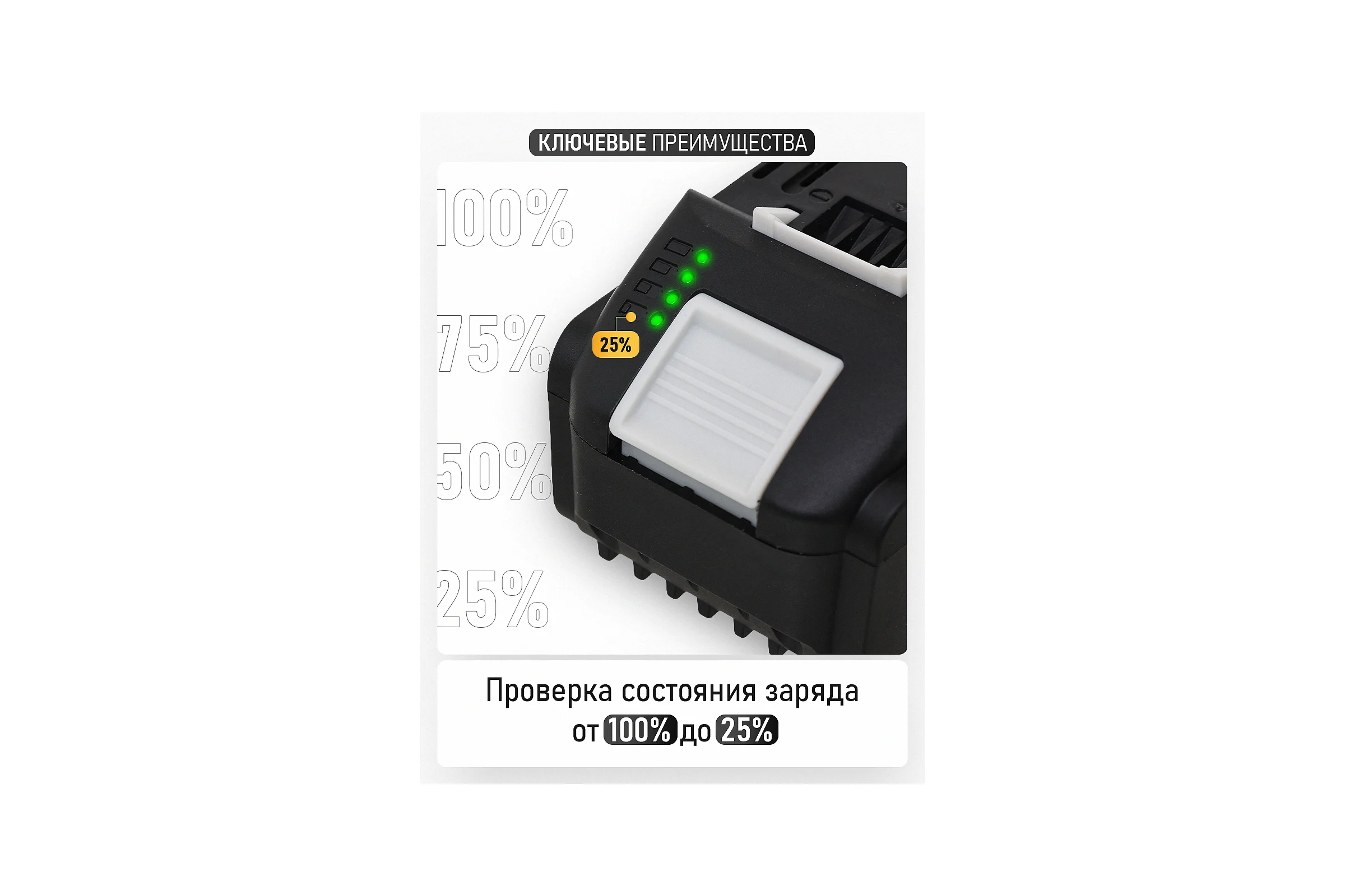 Батарея аккумуляторная PROCRAFT BAT20/8  Li-Ion 20В 8Ач, type-c BAT20/8C