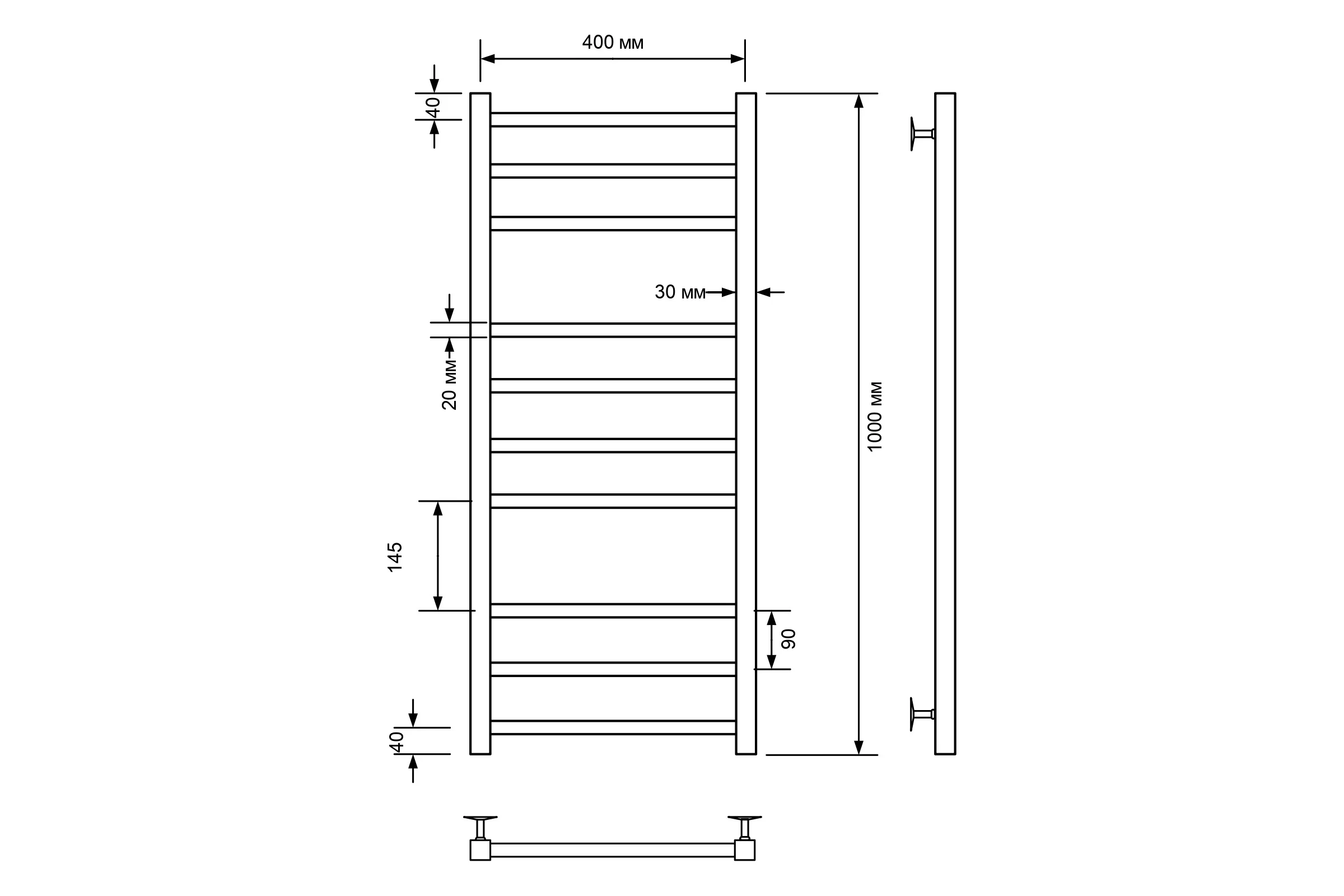 Полотенцесушитель электрический Comfysan с/т Pioli-K EC-10 100/40, хром 014353