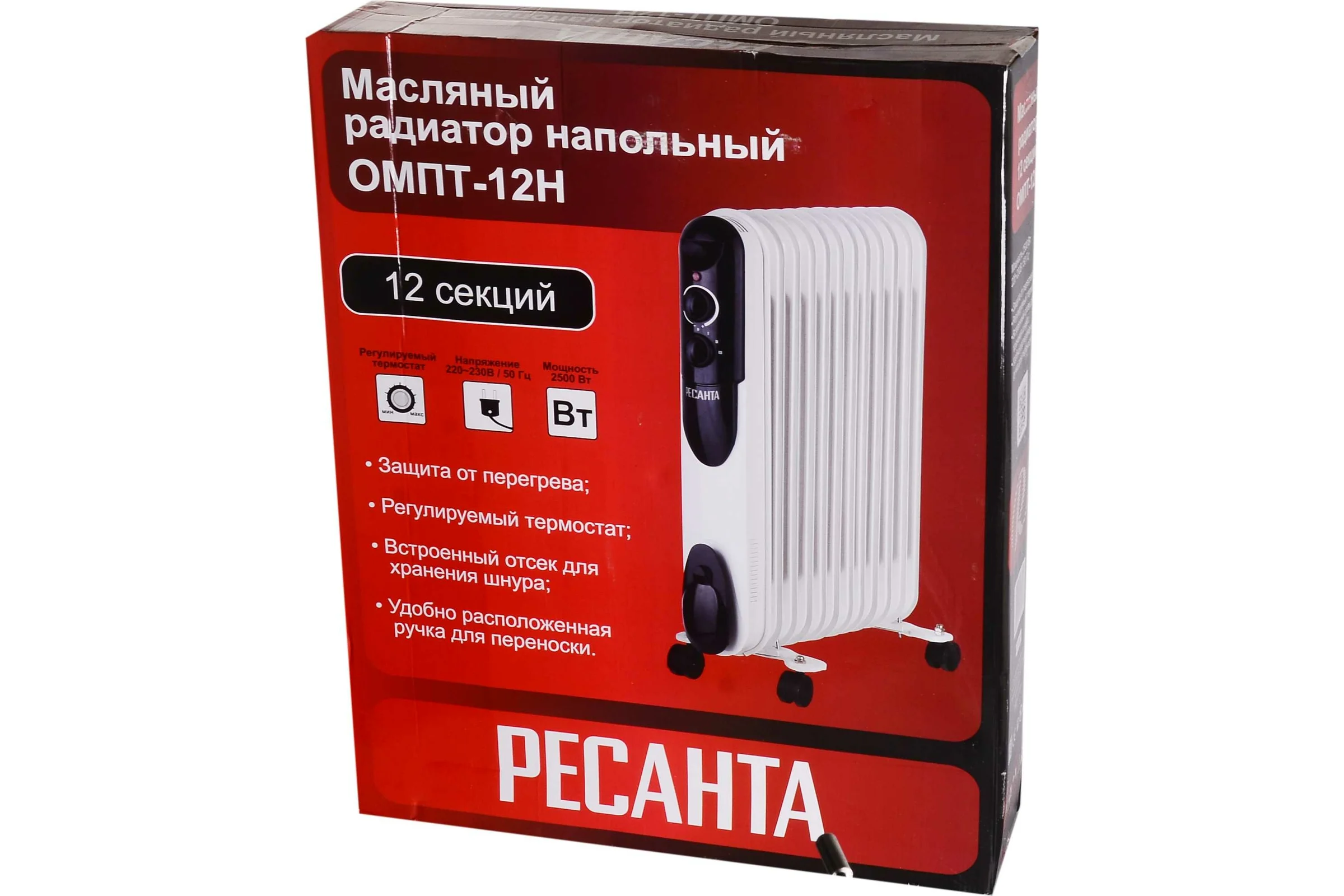 Масляный радиатор Ресанта ОМПТ-12Н 67/3/5