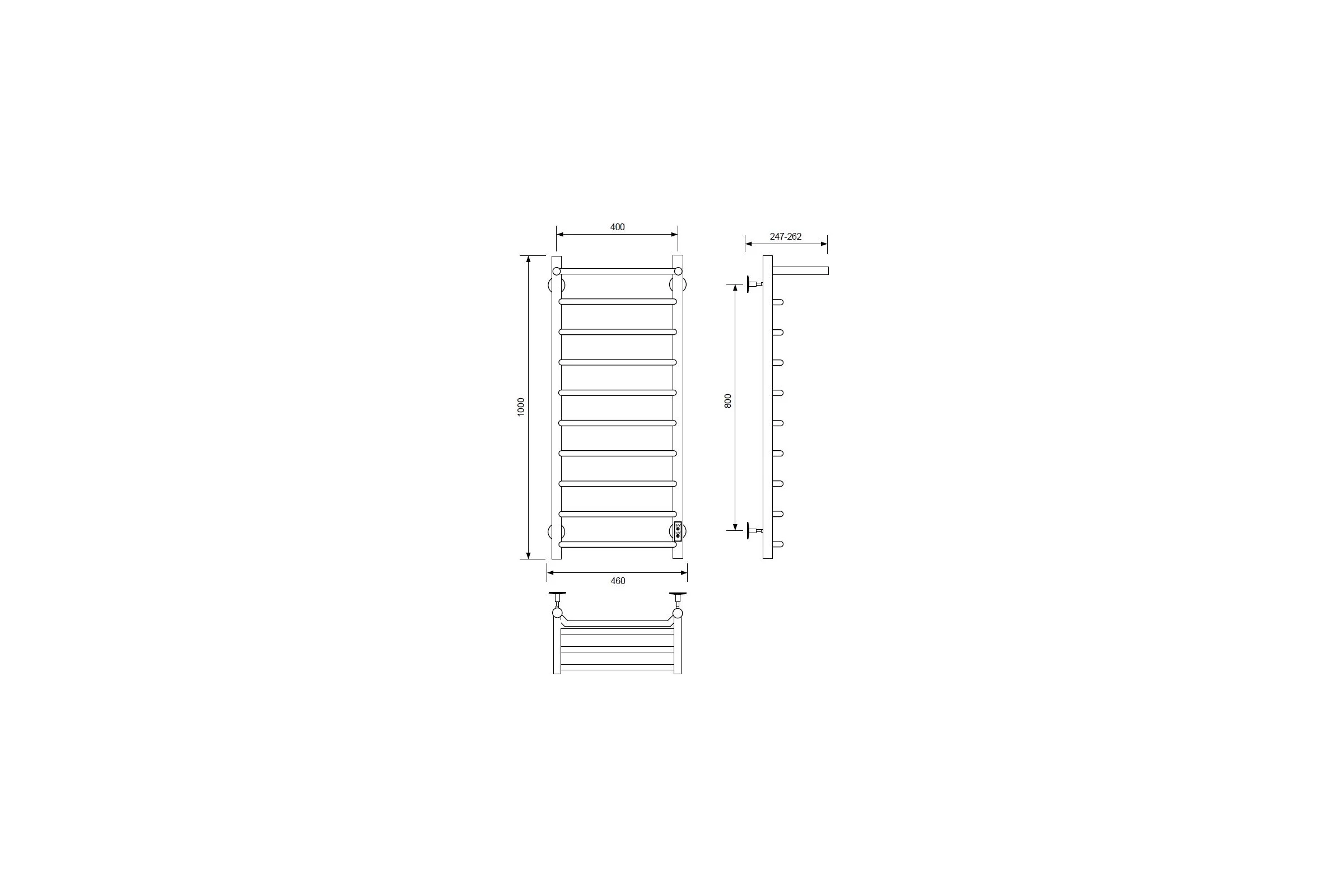 Полотенцесушитель электрический Comfysan с/т Scola EC-10 100/40 с полкой, хром 016685