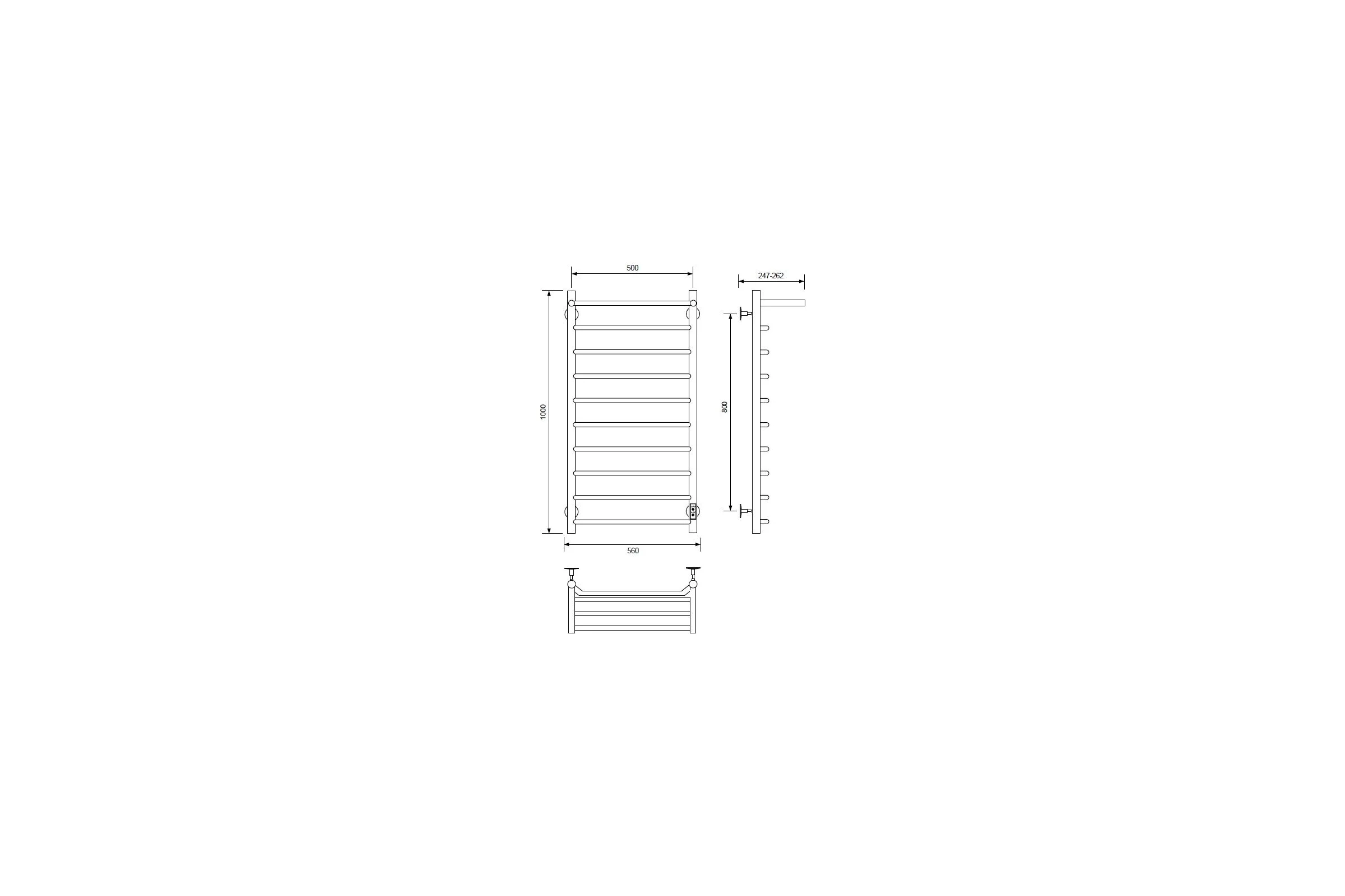 Полотенцесушитель электрический Comfysan с/т Scola EC-10 100/50 с полкой, черный 016753