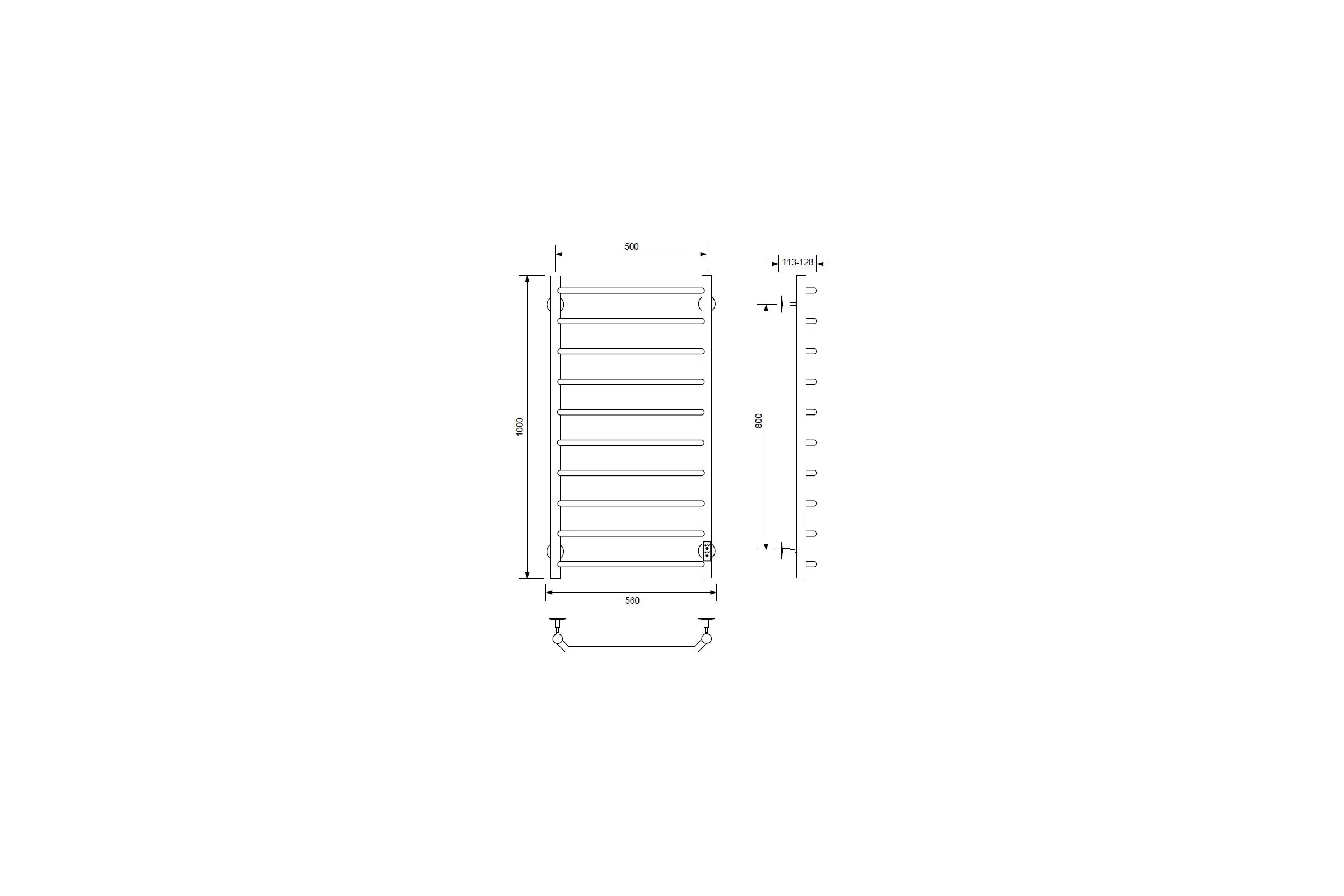 Полотенцесушитель электрический Comfysan с/т Scola EC-10 100/50, белый 016760