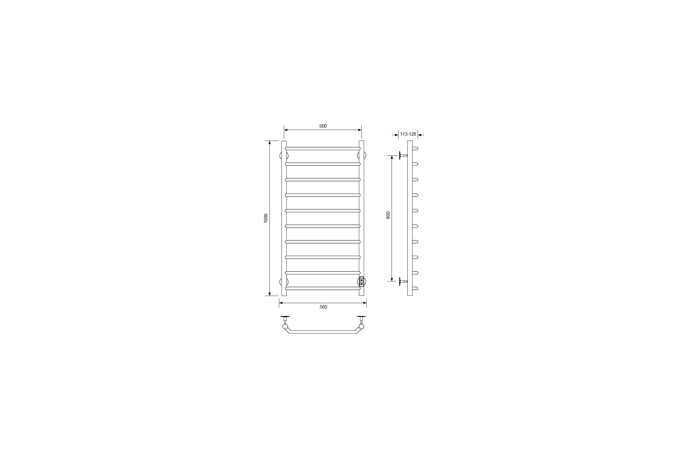Полотенцесушитель электрический Comfysan с/т Scola EC-10 100/50, хром 016777