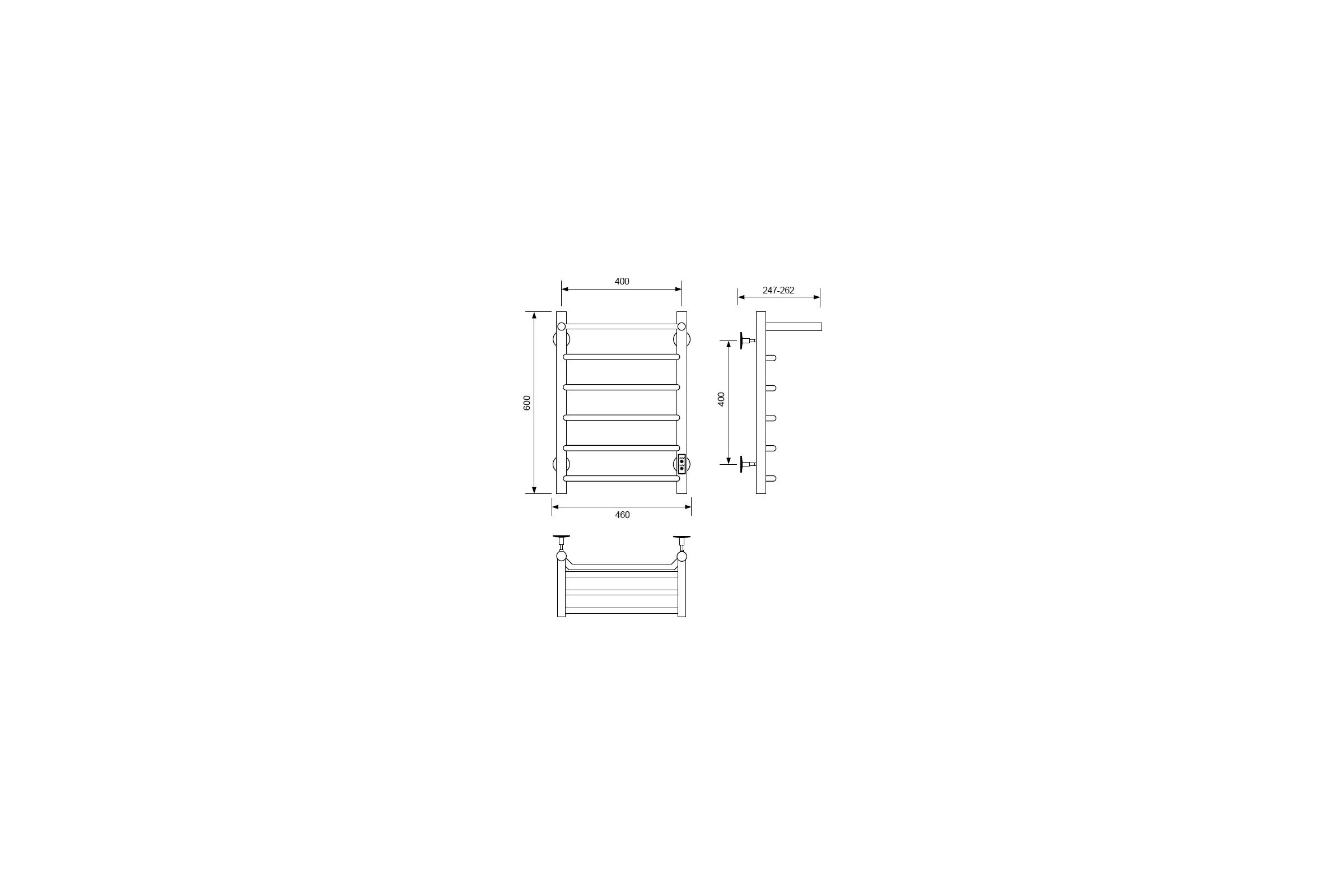 Полотенцесушитель электрический Comfysan с/т Scola EC-6 60/40 с полкой, хром 016807