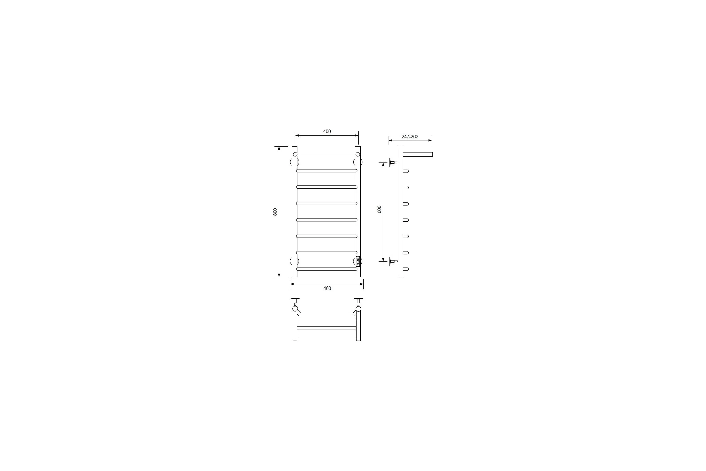 Полотенцесушитель электрический Comfysan с/т Scola EC-8 80/40 с полкой, хром 016920