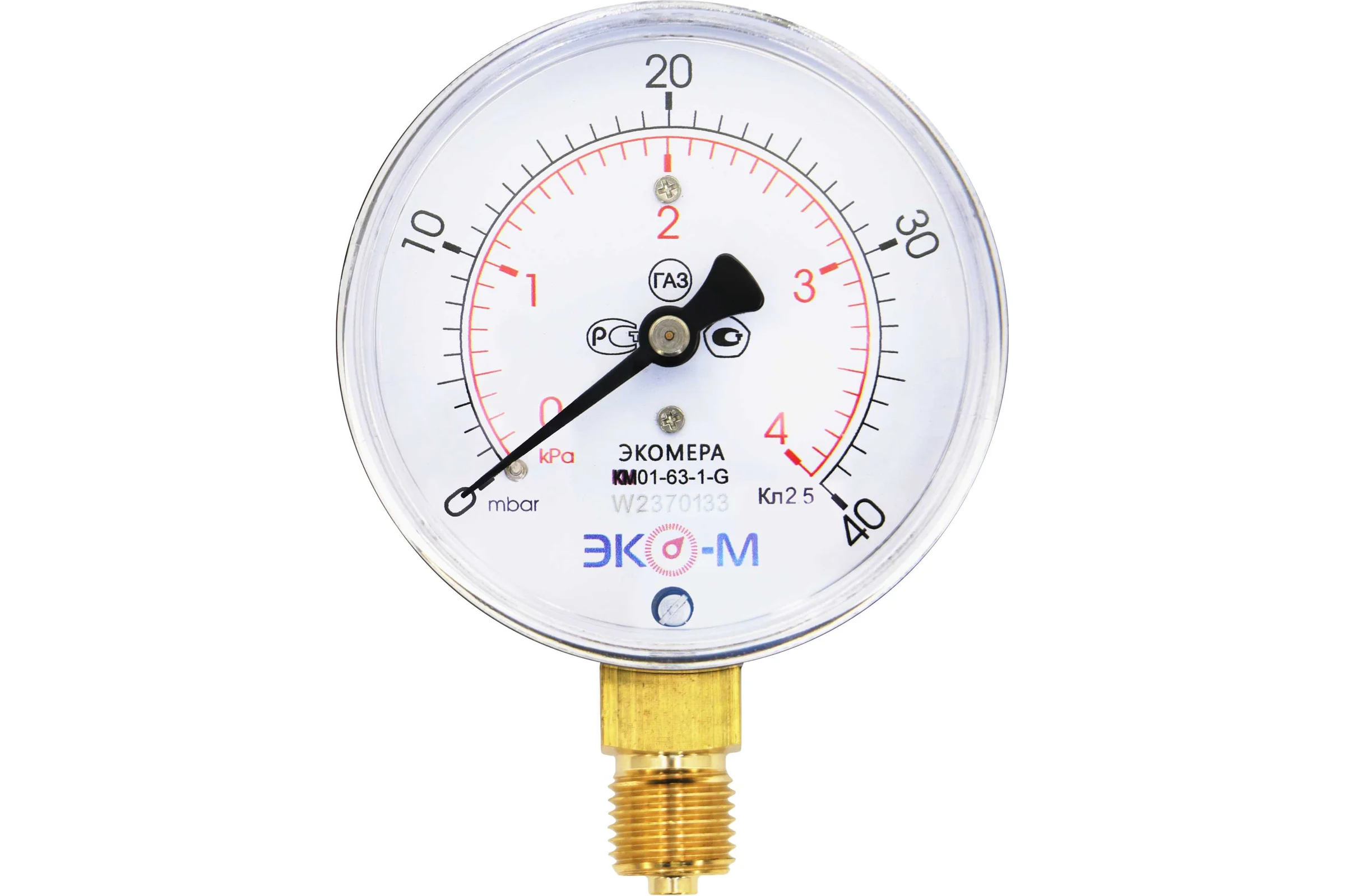 Манометр ЭКО-М КМ-63мм 0...6кПа M12*1.5
(ТН ВЭД 9026204000) КМ-63-M-6кПа