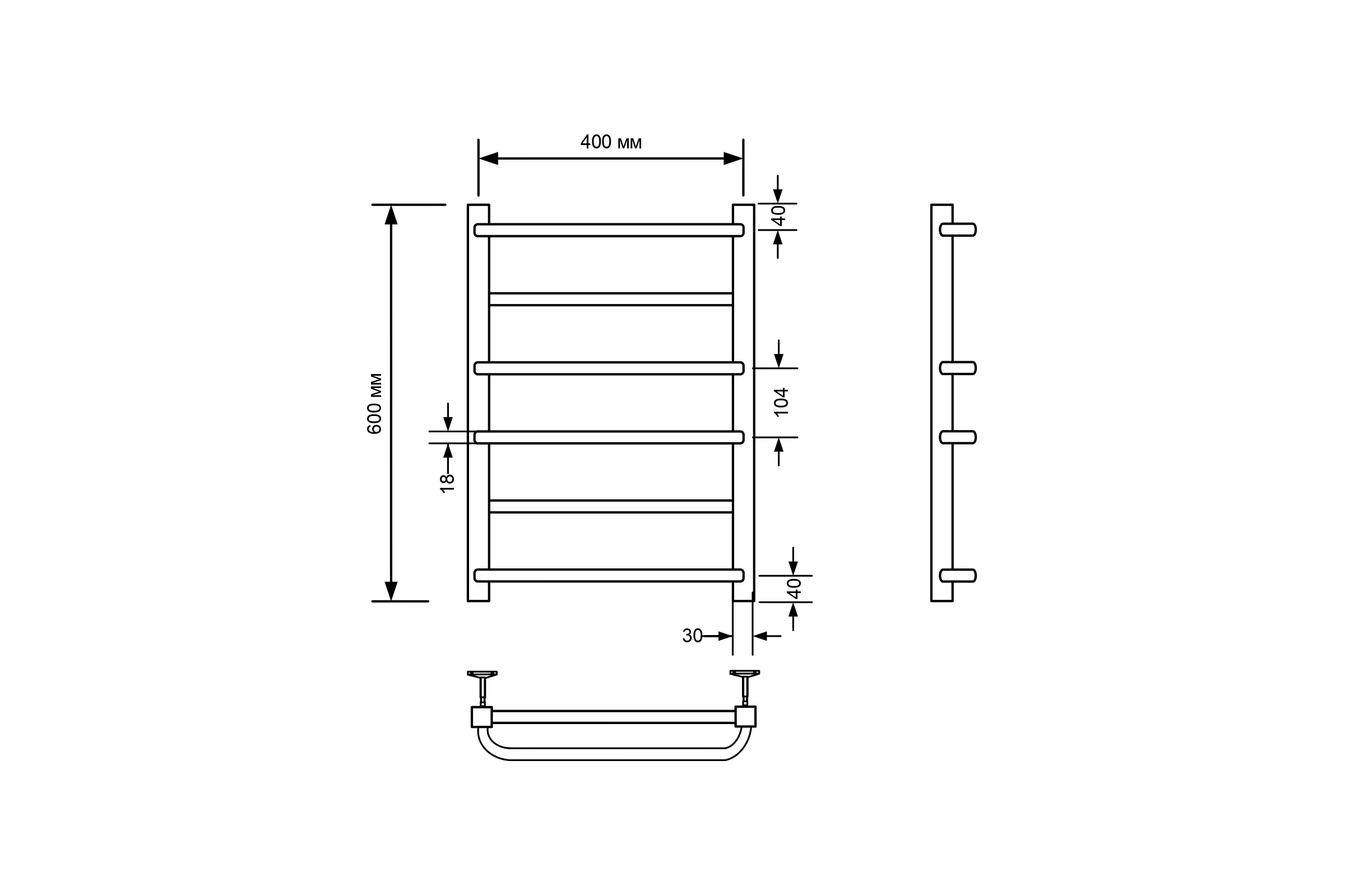 Полотенцесушитель водяной Comfysan Puro-K W-6 60/40, хром 013066