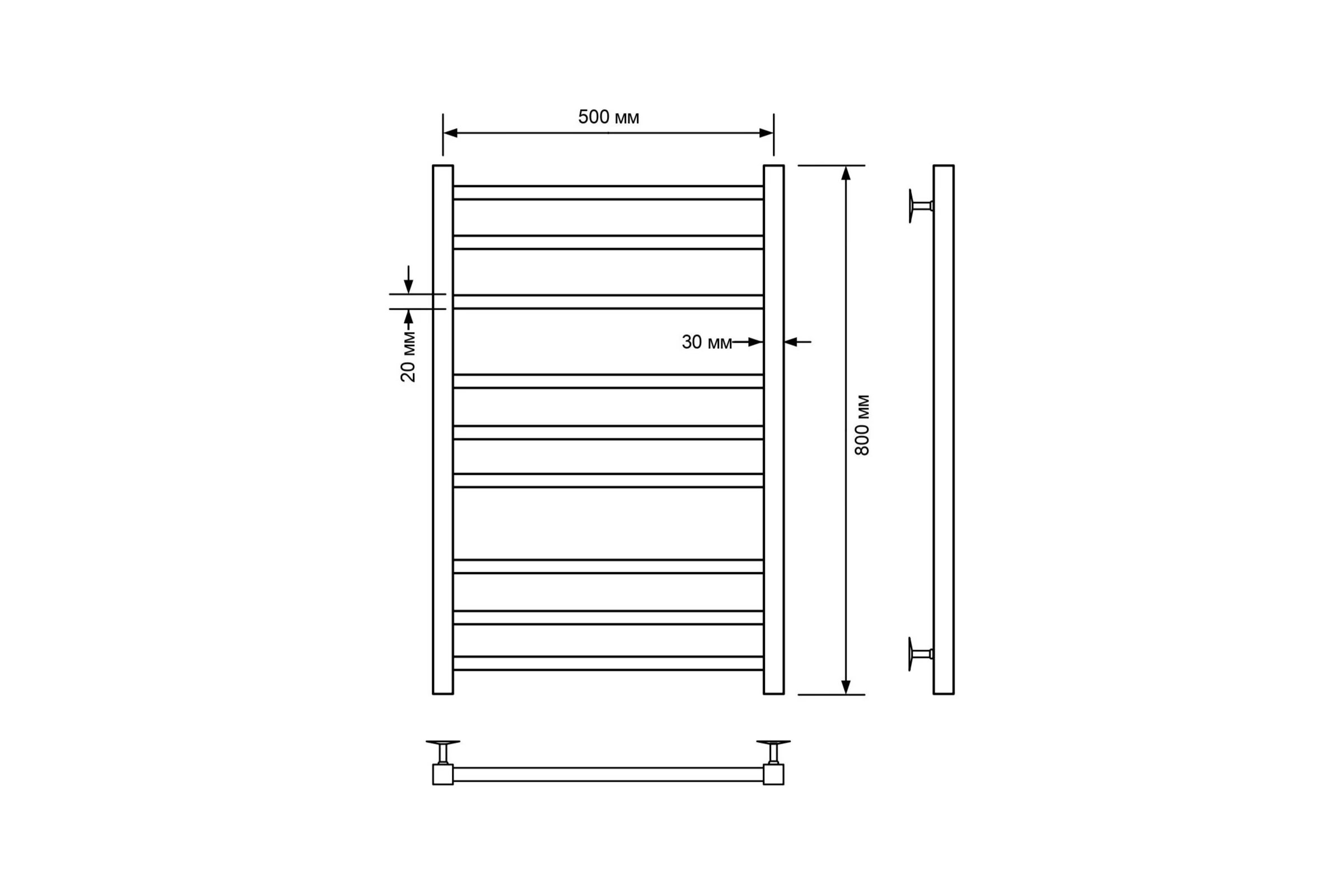 Полотенцесушитель водяной Comfysan Pioli-K W-8 80/50, хром 014322