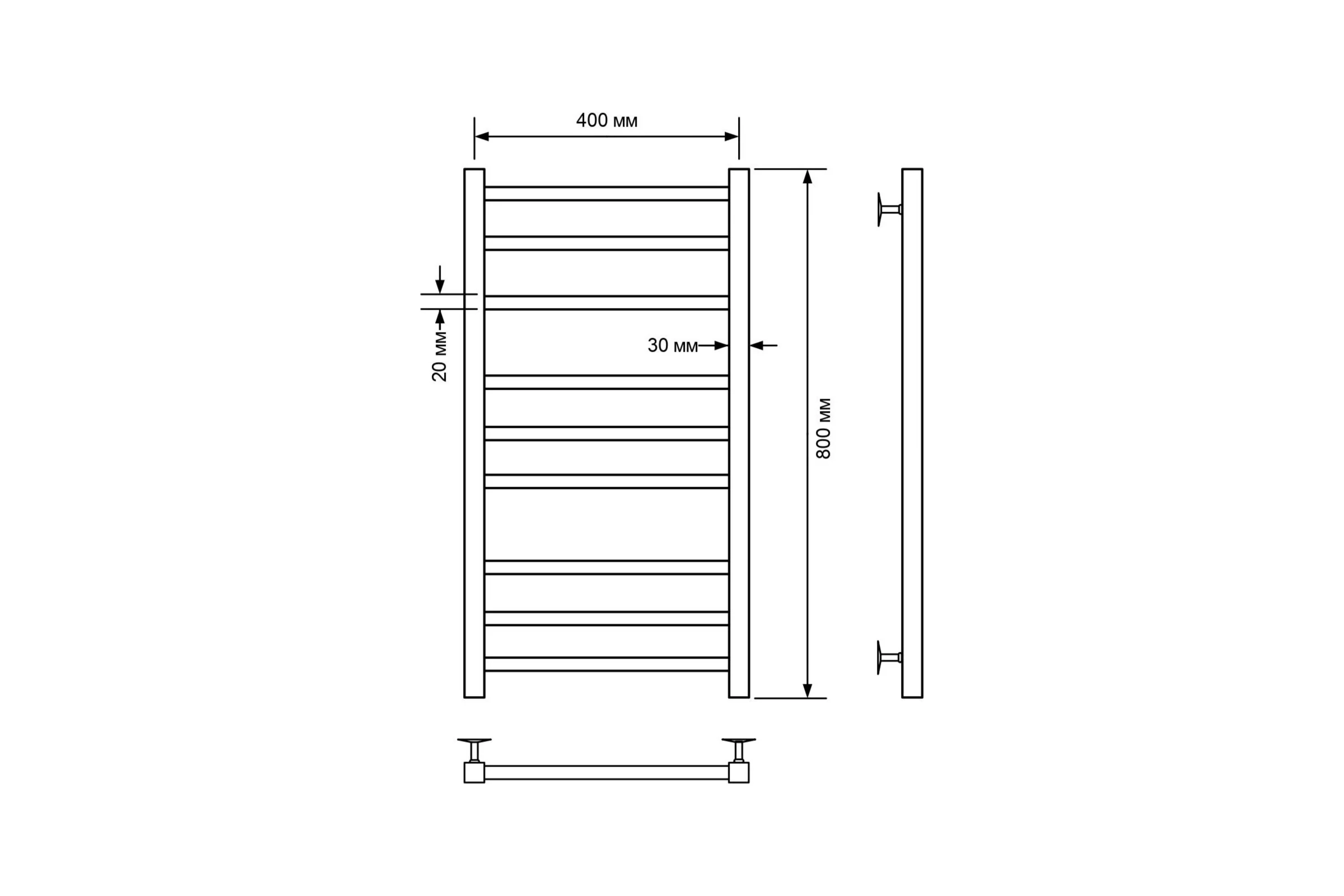 Полотенцесушитель водяной Comfysan Pioli-K W-8 80/40, хром 014261