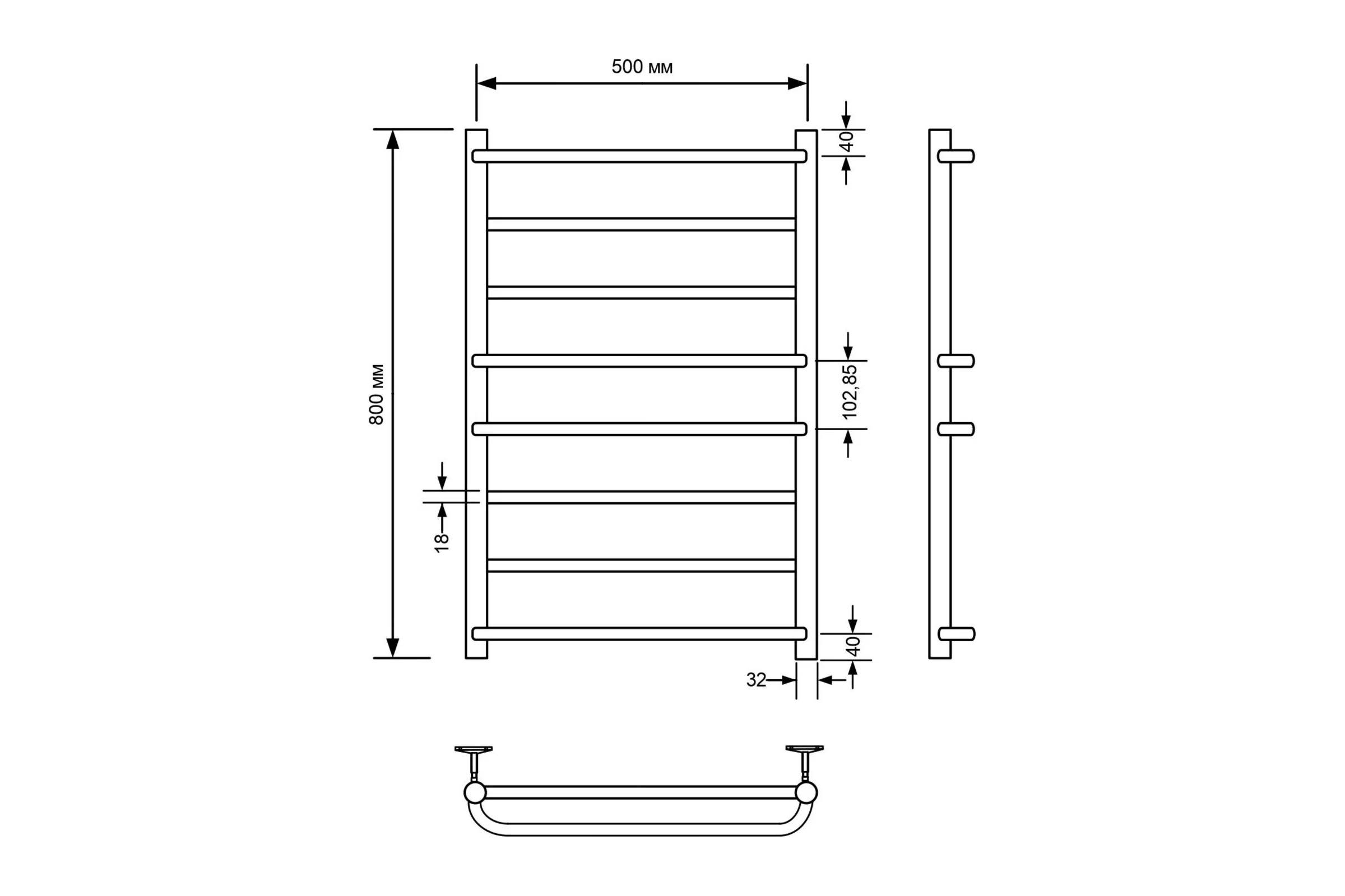 Полотенцесушитель водяной Comfysan Puro W-8 80/50, белый 013011